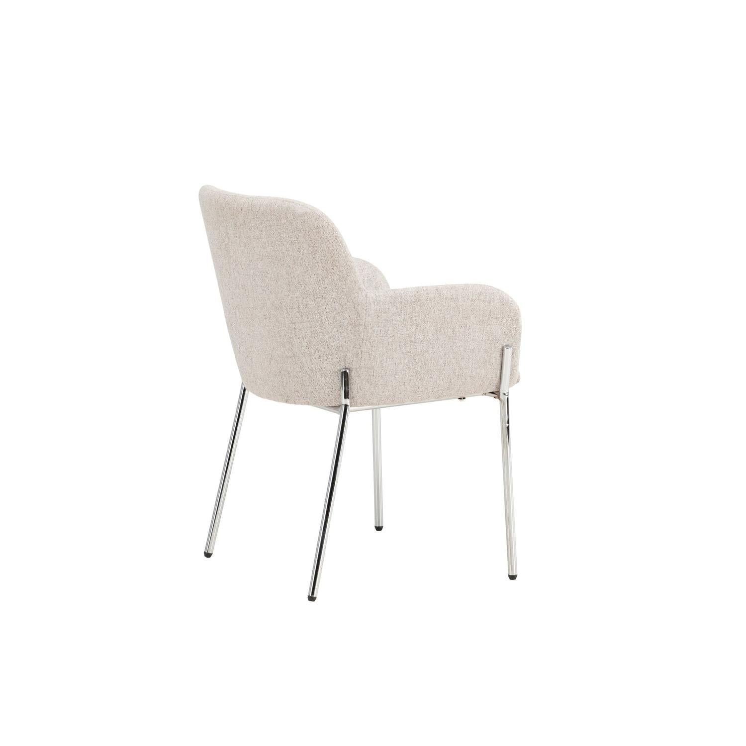 Esszimmerstuhl Vätö aus Stoff mit Metallrahmen - Beige-Esszimmerstühle-Vind-le canapé