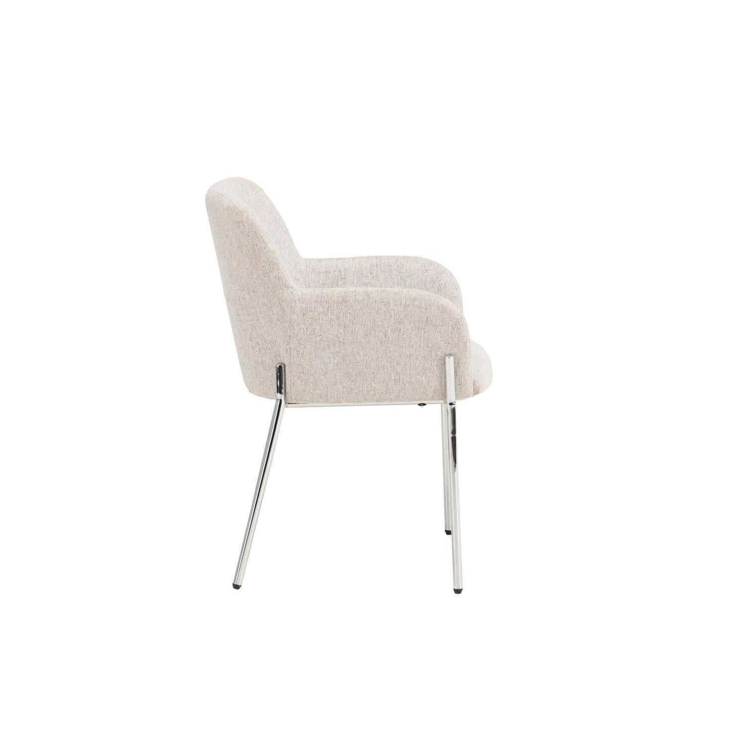 Esszimmerstuhl Vätö aus Stoff mit Metallrahmen - Beige-Esszimmerstühle-Vind-le canapé