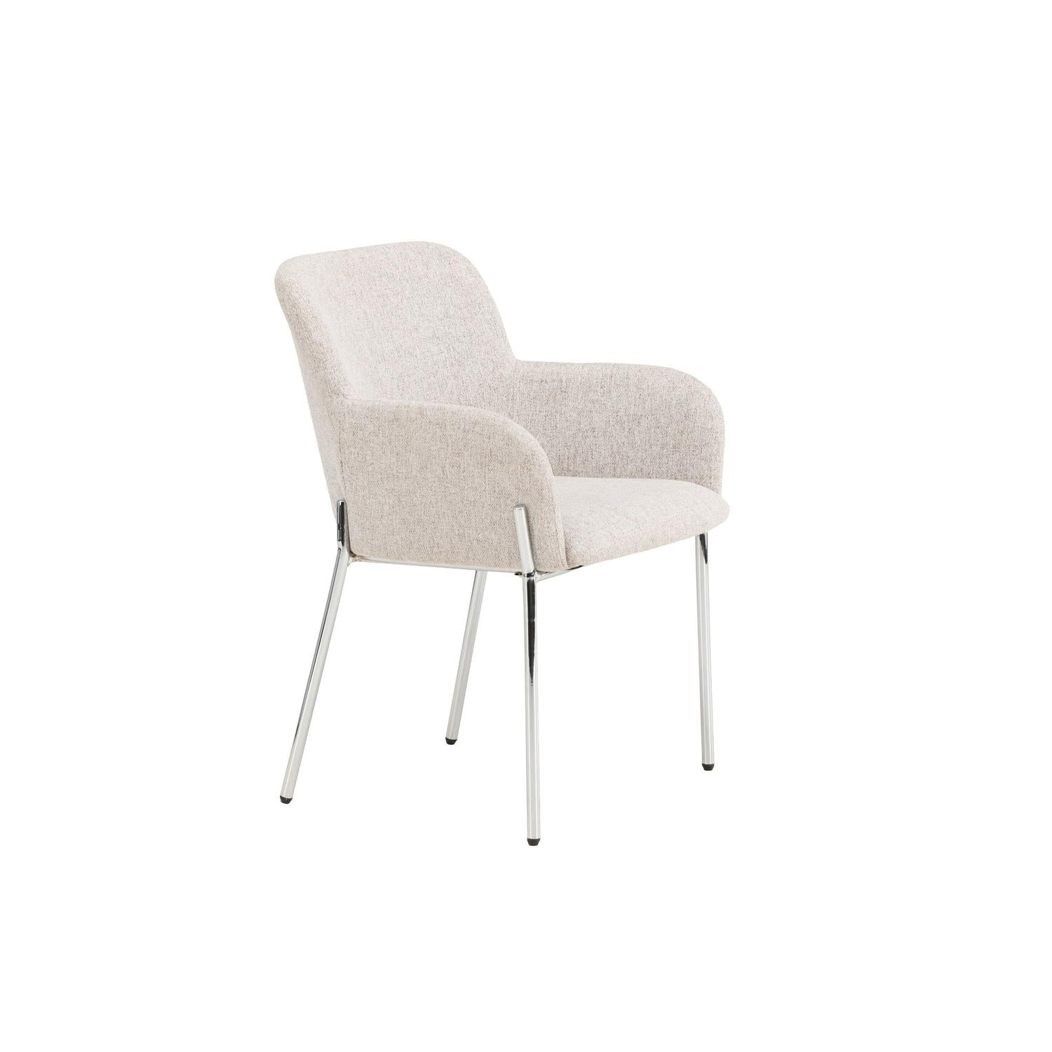 Esszimmerstuhl Vätö aus Stoff mit Metallrahmen - Beige-Esszimmerstühle-Vind-le canapé