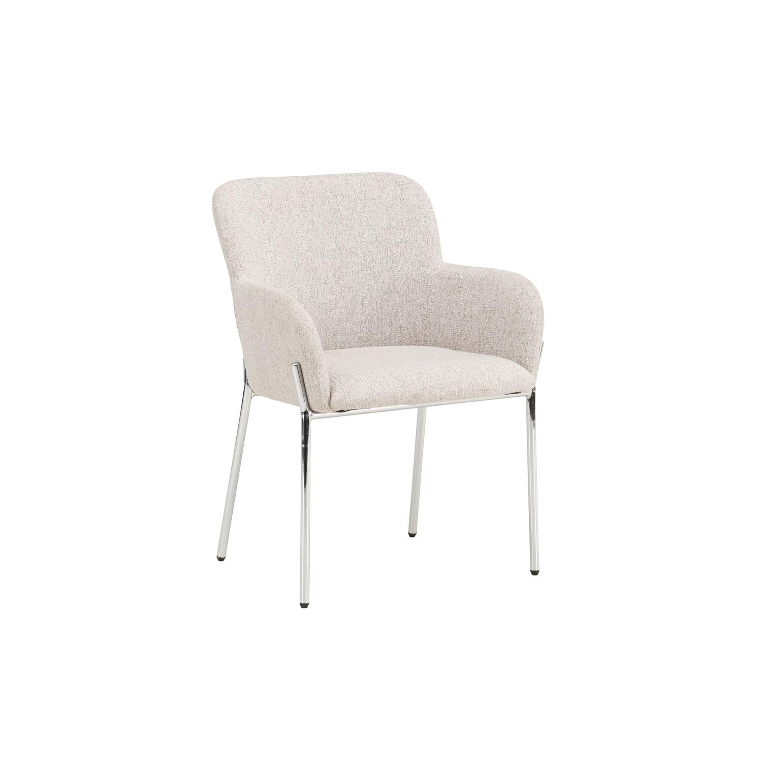 Esszimmerstuhl Vätö aus Stoff mit Metallrahmen - Beige-Esszimmerstühle-Vind-le canapé