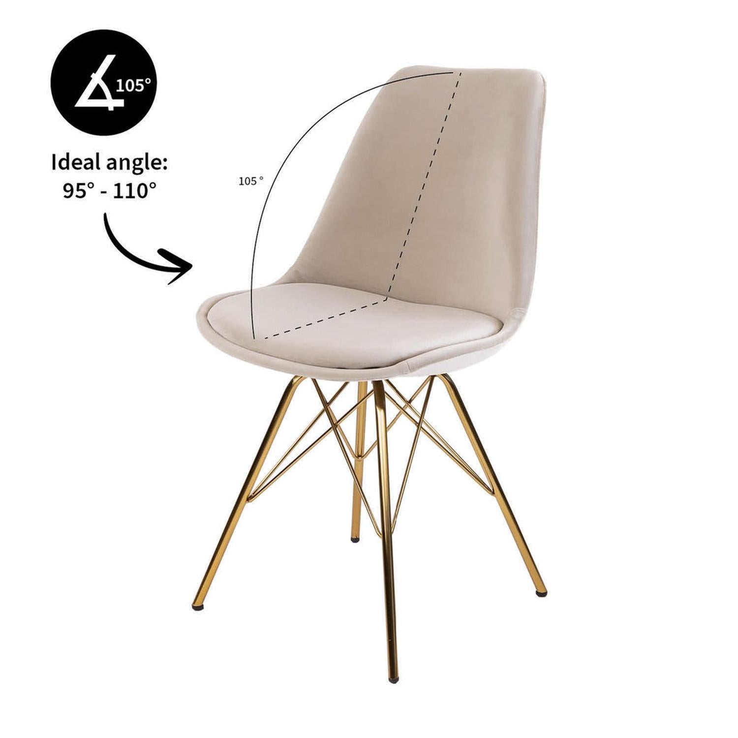 Esszimmerstuhl Velvet - Champagner & Gold-Esszimmerstühle-Kick Collection-le canapé
