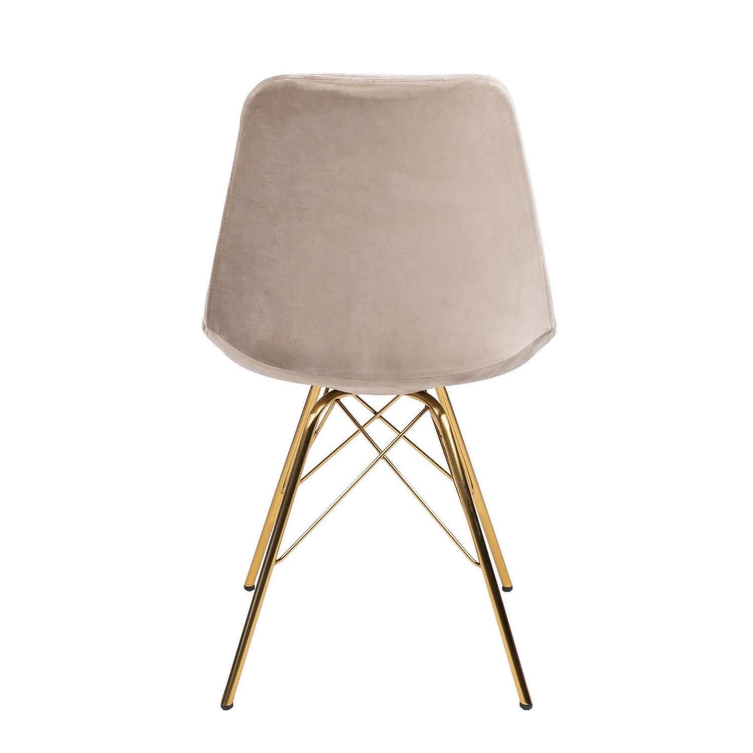 Esszimmerstuhl Velvet - Champagner & Gold-Esszimmerstühle-Kick Collection-le canapé