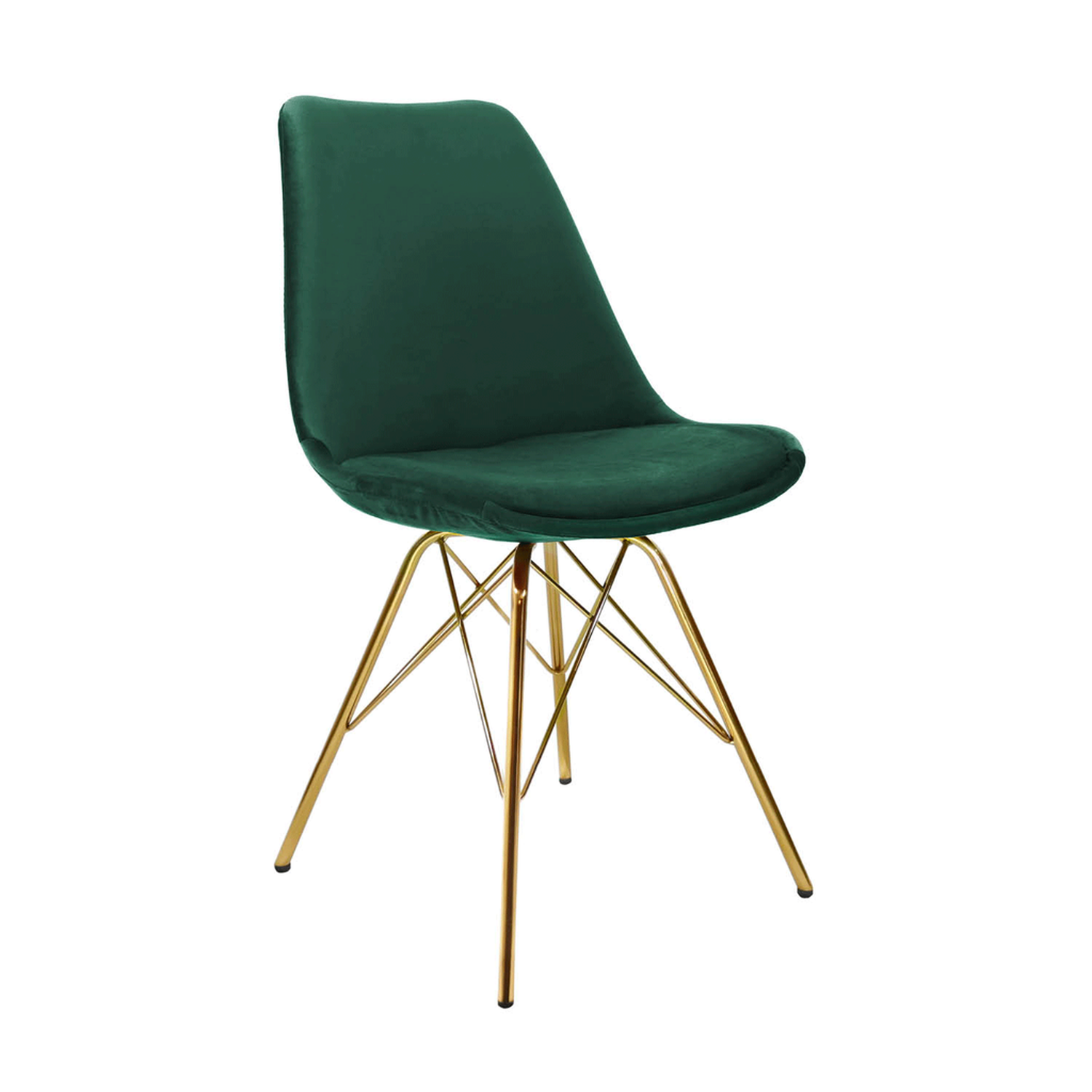 Esszimmerstuhl Velvet - Dunkelgrün & Gold-Esszimmerstühle-Kick Collection-le canapé