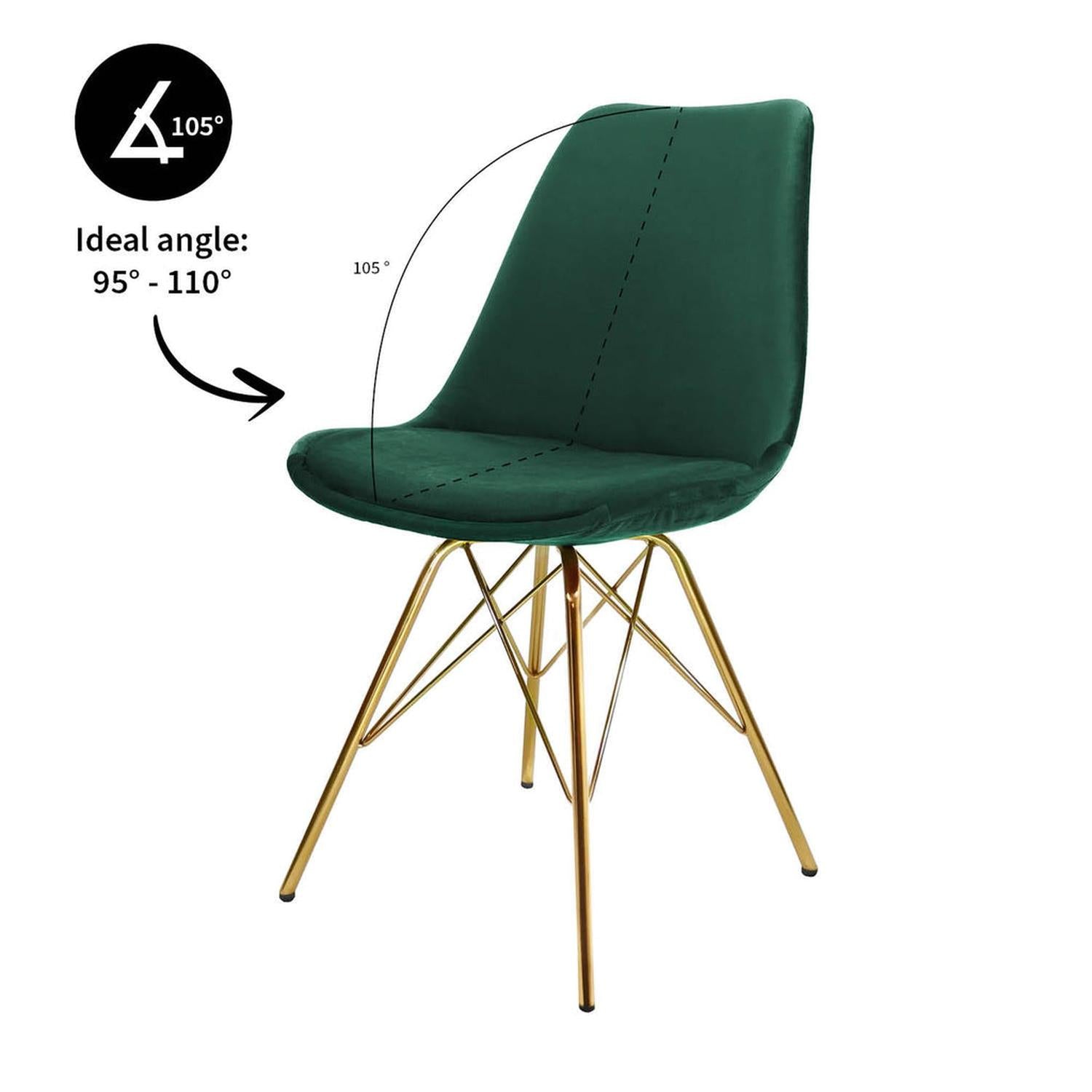 Esszimmerstuhl Velvet - Dunkelgrün & Gold-Esszimmerstühle-Kick Collection-le canapé