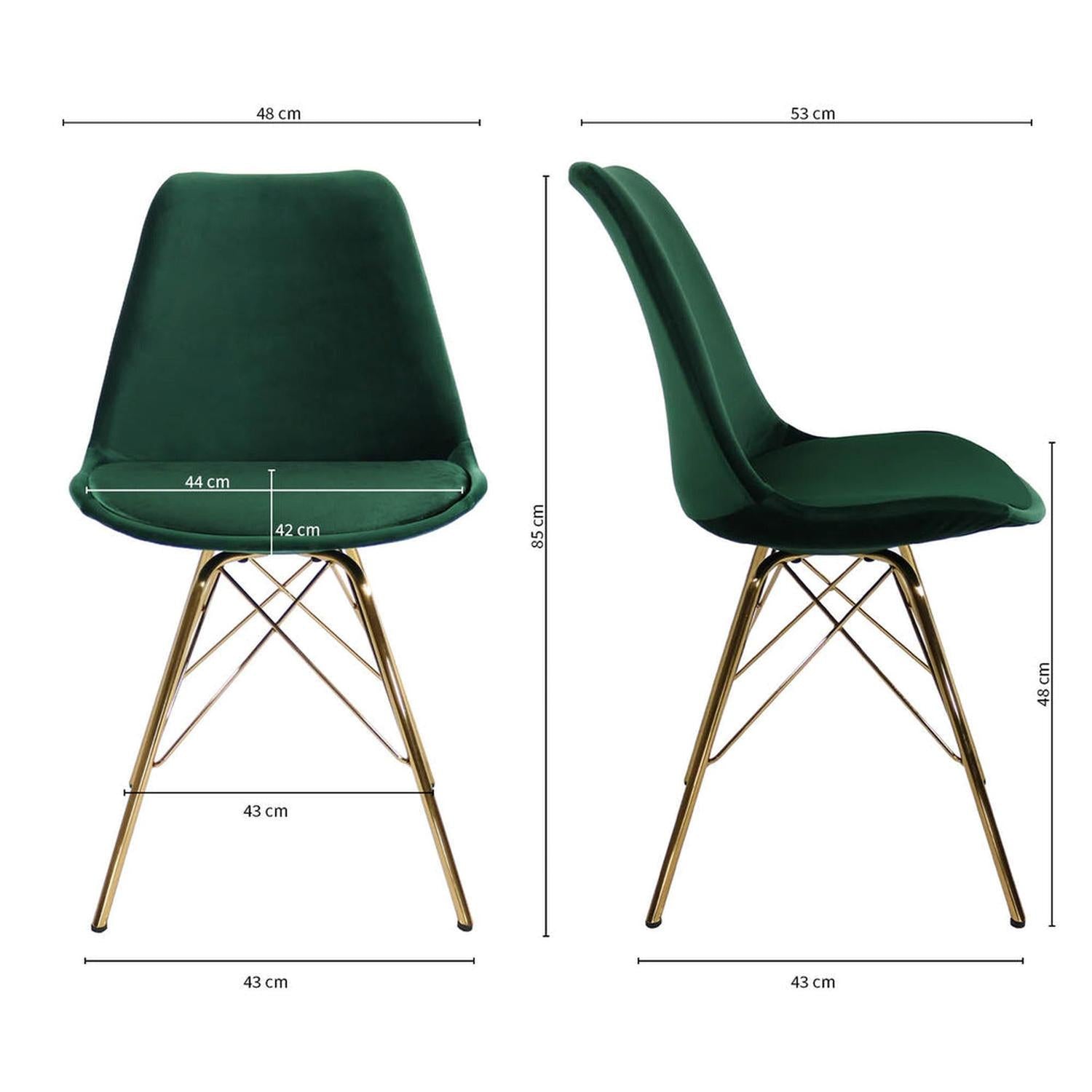 Esszimmerstuhl Velvet - Dunkelgrün & Gold-Esszimmerstühle-Kick Collection-le canapé