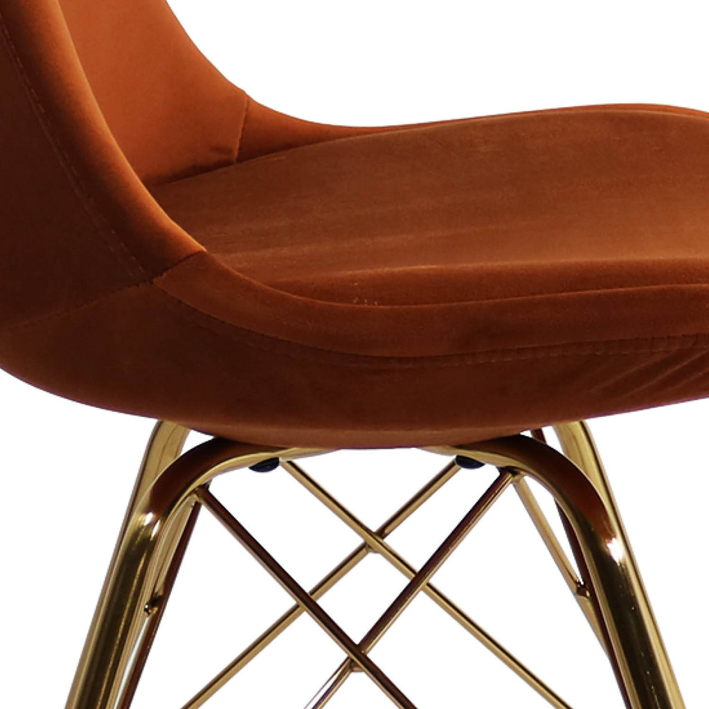 Esszimmerstuhl Velvet - Orange & Gold-Esszimmerstühle-Kick Collection-le canapé