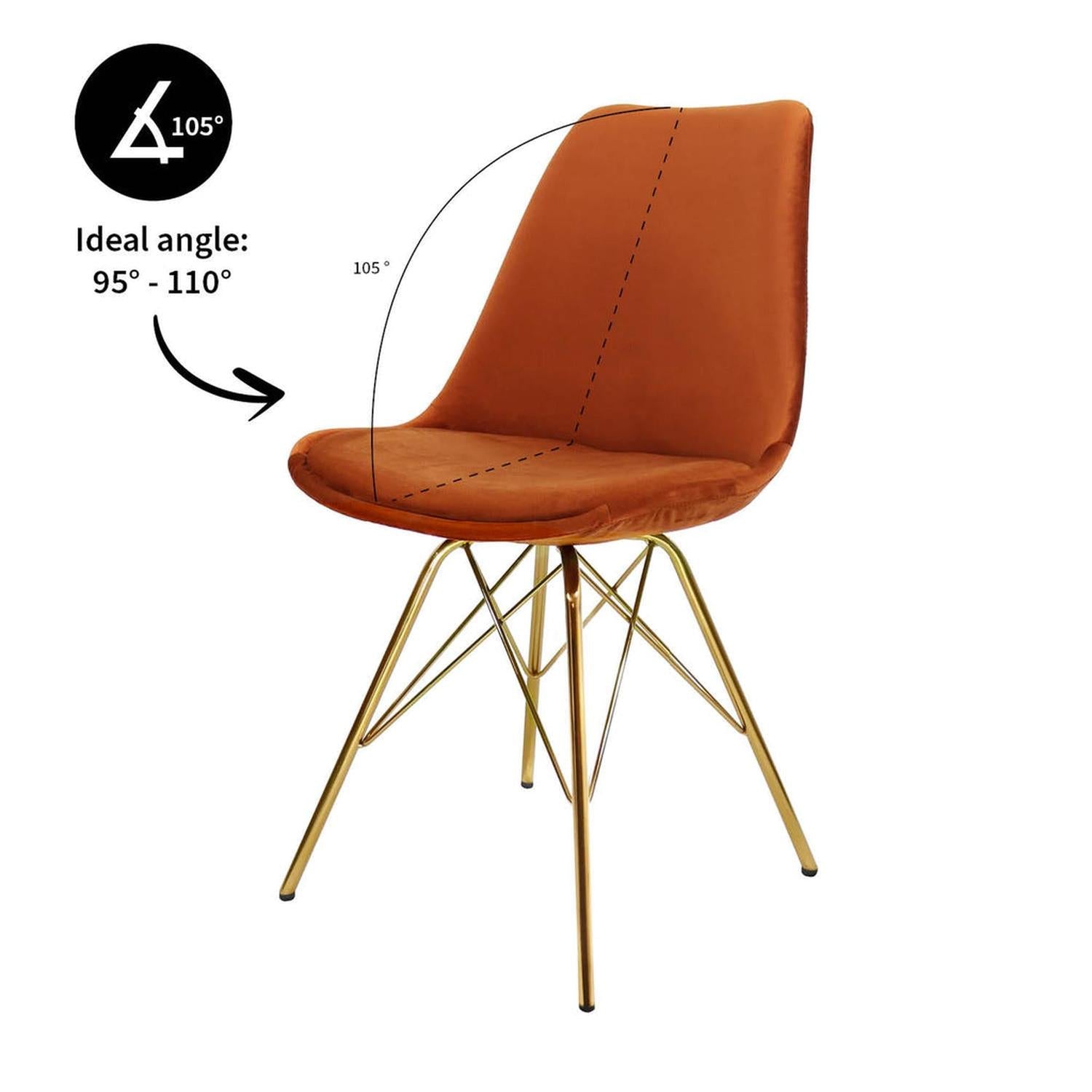 Esszimmerstuhl Velvet - Orange & Gold-Esszimmerstühle-Kick Collection-le canapé