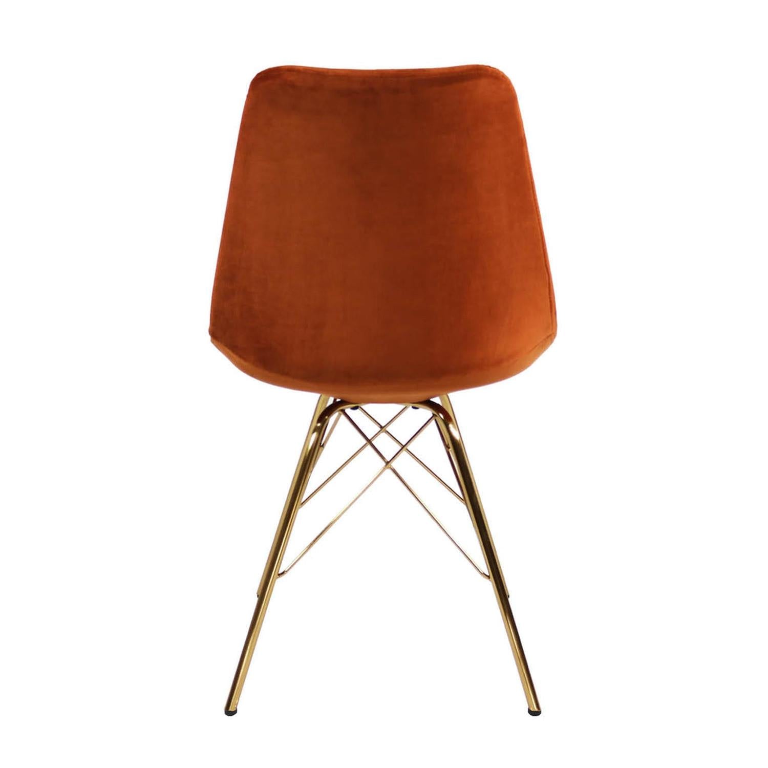 Esszimmerstuhl Velvet - Orange & Gold-Esszimmerstühle-Kick Collection-le canapé