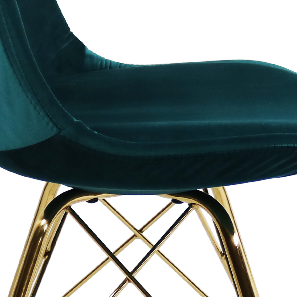 Esszimmerstuhl Velvet - Petrol & Gold-Esszimmerstuhl-Kick Collection-le canapé