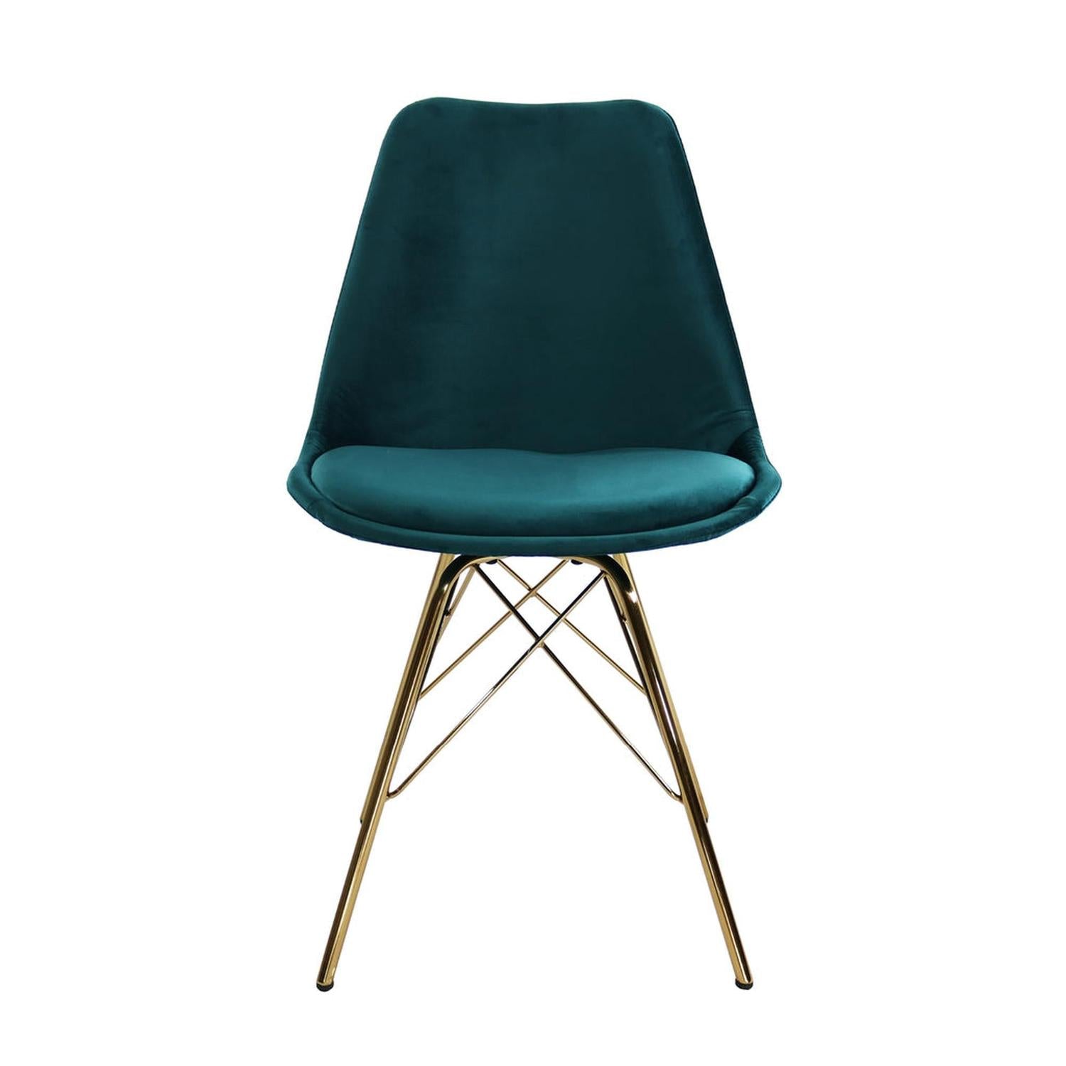 Esszimmerstuhl Velvet - Petrol & Gold-Esszimmerstühle-Kick Collection-le canapé