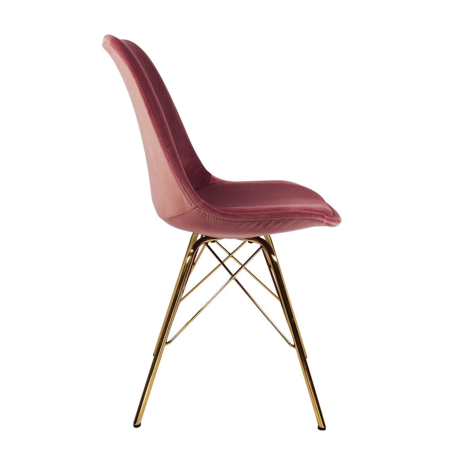 Esszimmerstuhl Velvet - Rosa & Gold-Esszimmerstühle-Kick Collection-le canapé