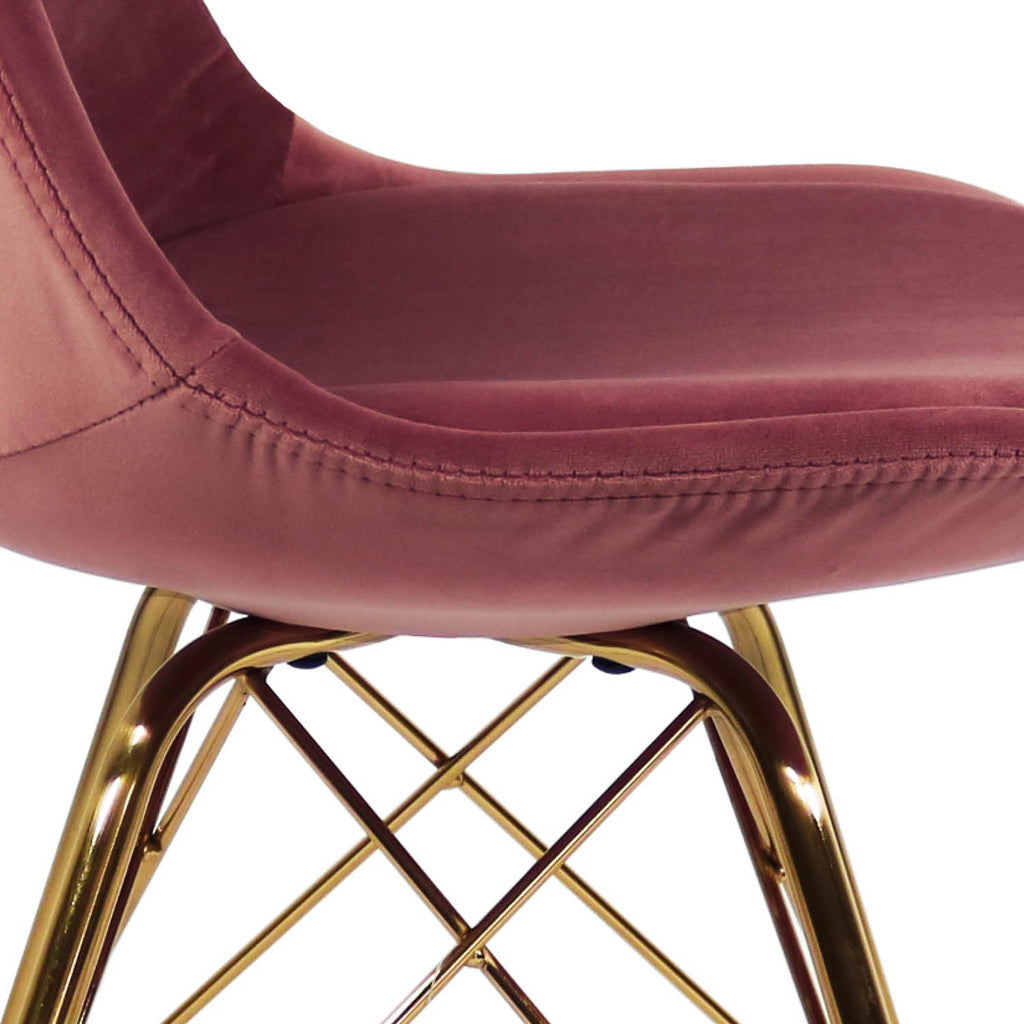 Esszimmerstuhl Velvet - Rosa & Gold-Esszimmerstühle-Kick Collection-le canapé