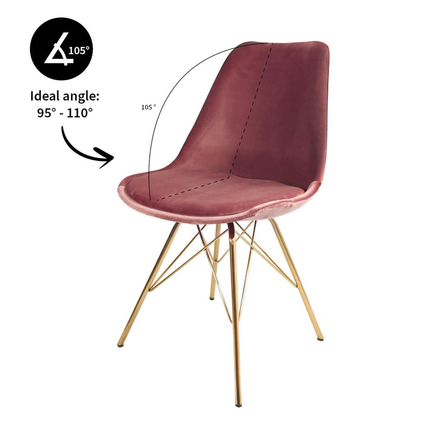 Esszimmerstuhl Velvet - Rosa & Gold-Esszimmerstühle-Kick Collection-le canapé