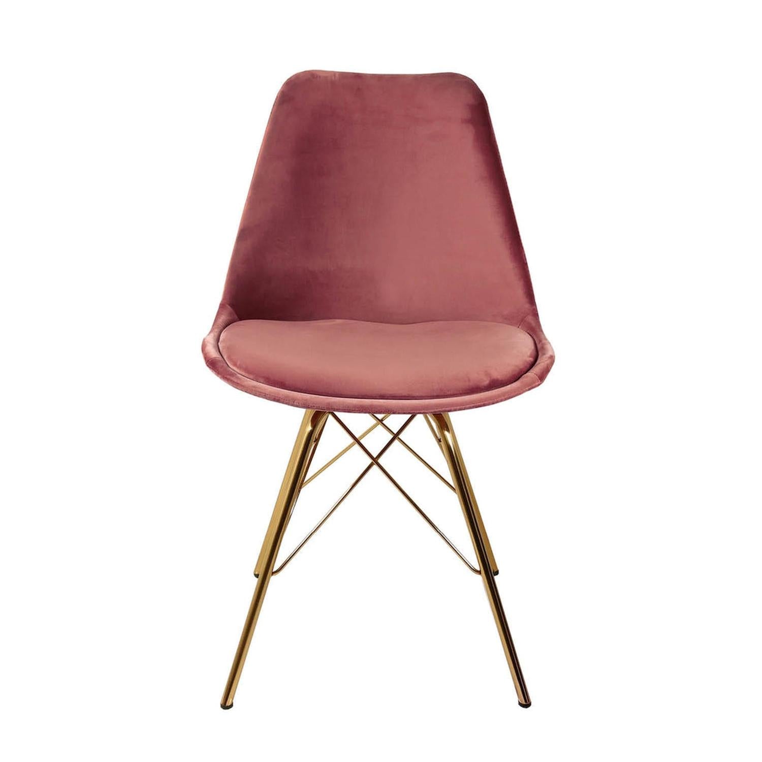 Esszimmerstuhl Velvet - Rosa & Gold-Esszimmerstühle-Kick Collection-le canapé