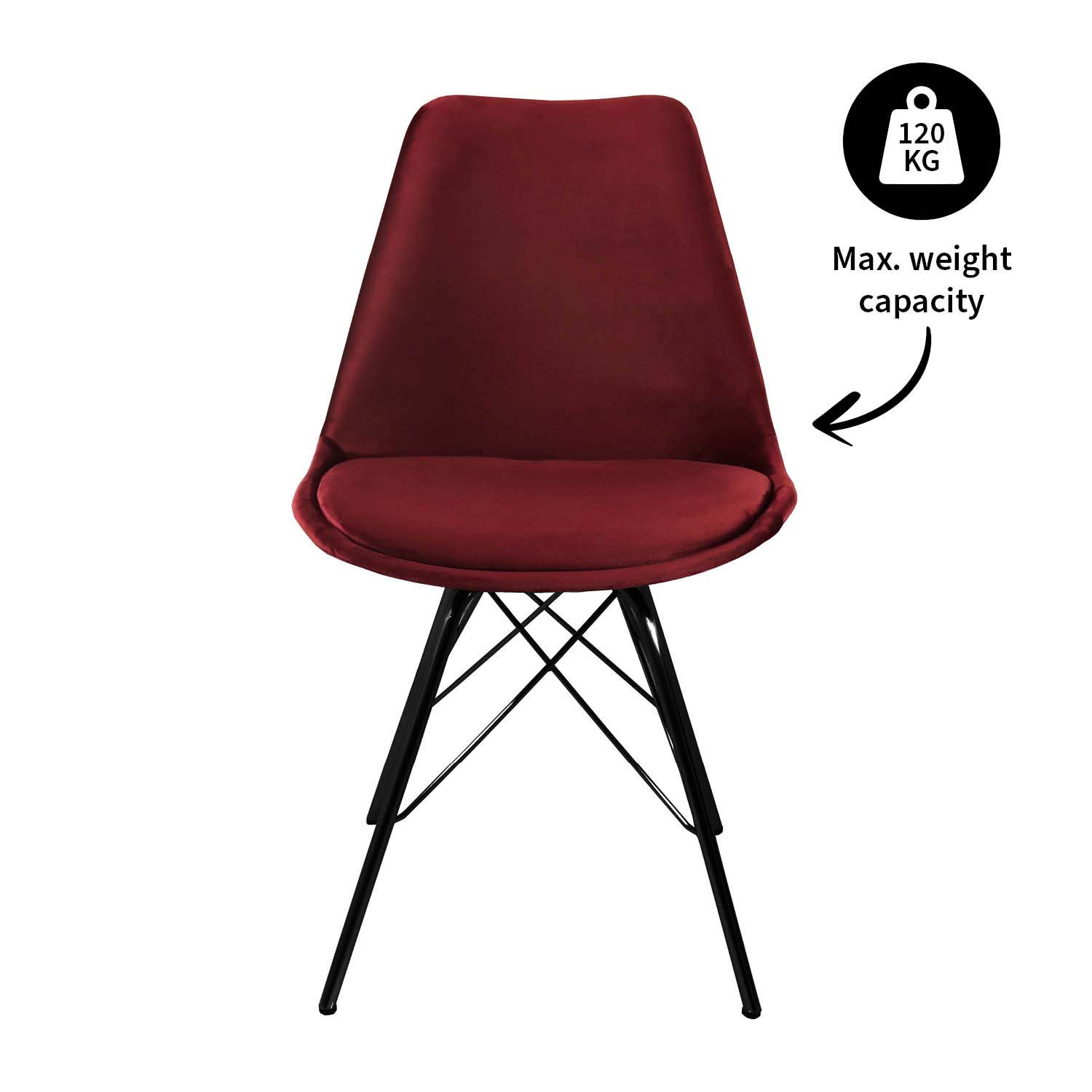 Esszimmerstuhl Velvet - Rot-Esszimmerstühle-Kick Collection-le canapé