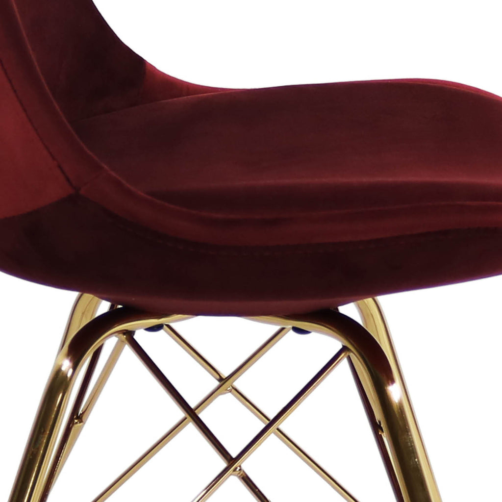 Esszimmerstuhl Velvet - Rot & Gold-Esszimmerstühle-Kick Collection-le canapé