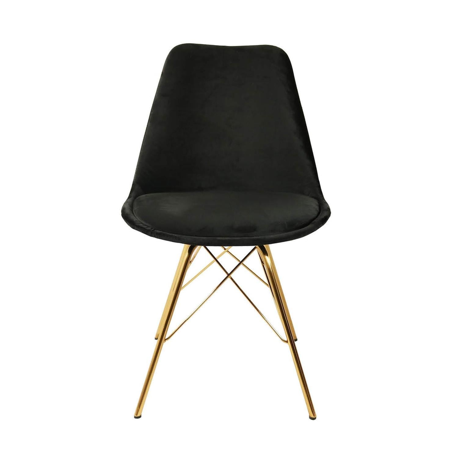 Esszimmerstuhl Velvet - Schwarz & Gold-Esszimmerstuhl-Kick Collection-le canapé