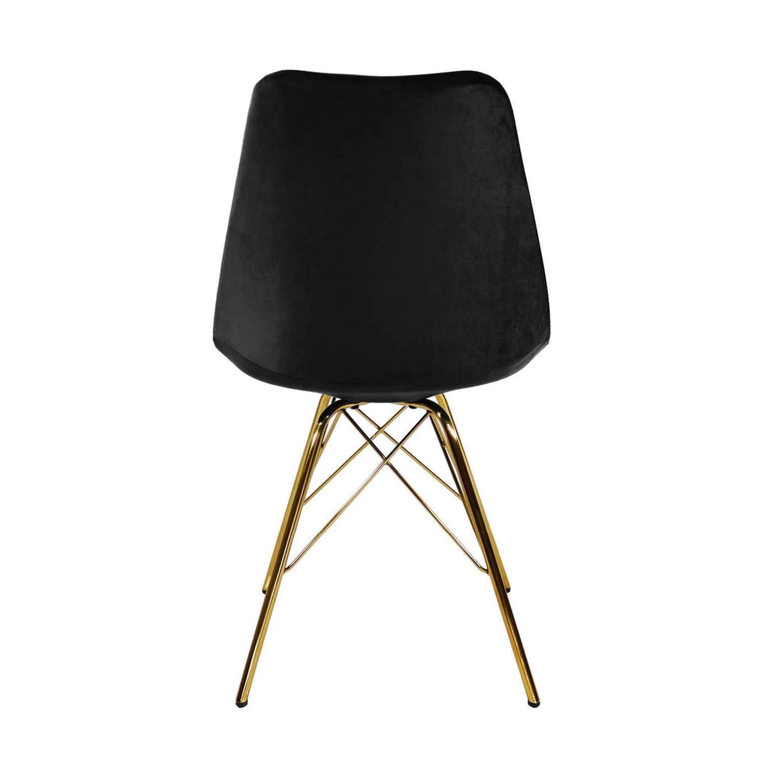 Esszimmerstuhl Velvet - Schwarz & Gold-Esszimmerstühle-Kick Collection-le canapé