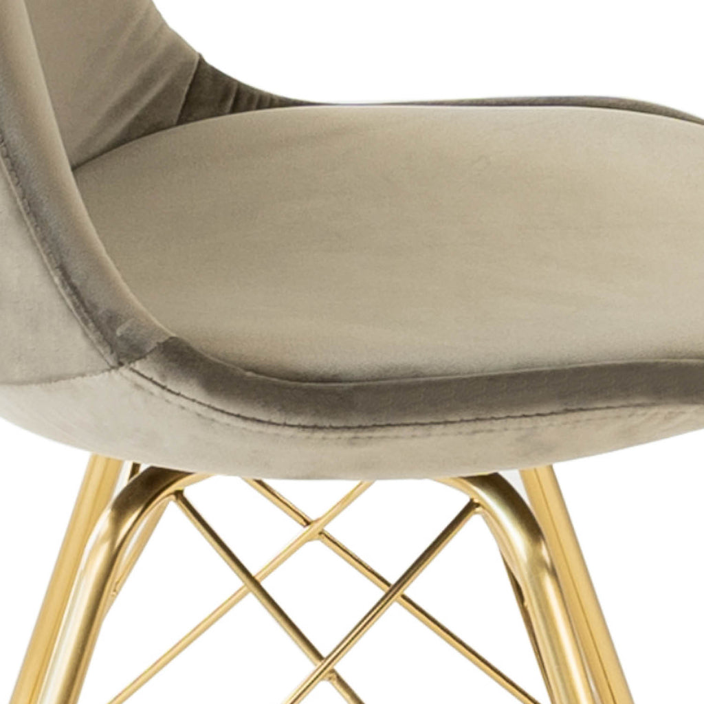 Esszimmerstuhl Velvet - Taupe & Gold-Esszimmerstühle-Kick Collection-le canapé