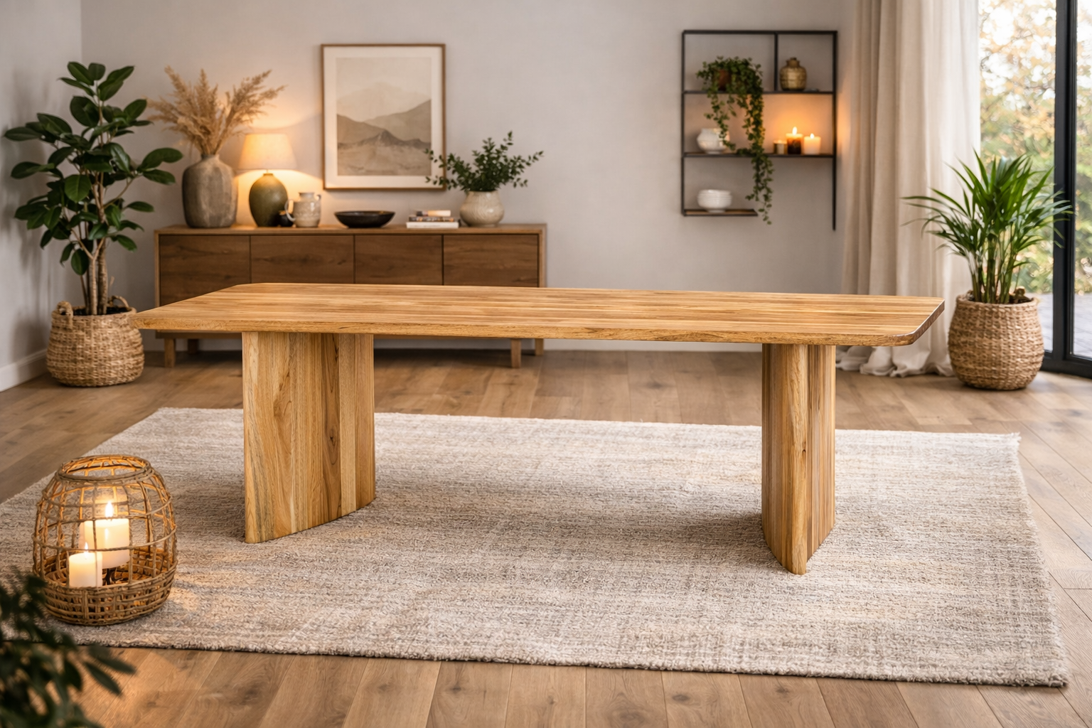 Esszimmertisch Jade aus Mangoholz 220cm - Hellbraun-Esstische Rechteckig-Benoa-le canapé