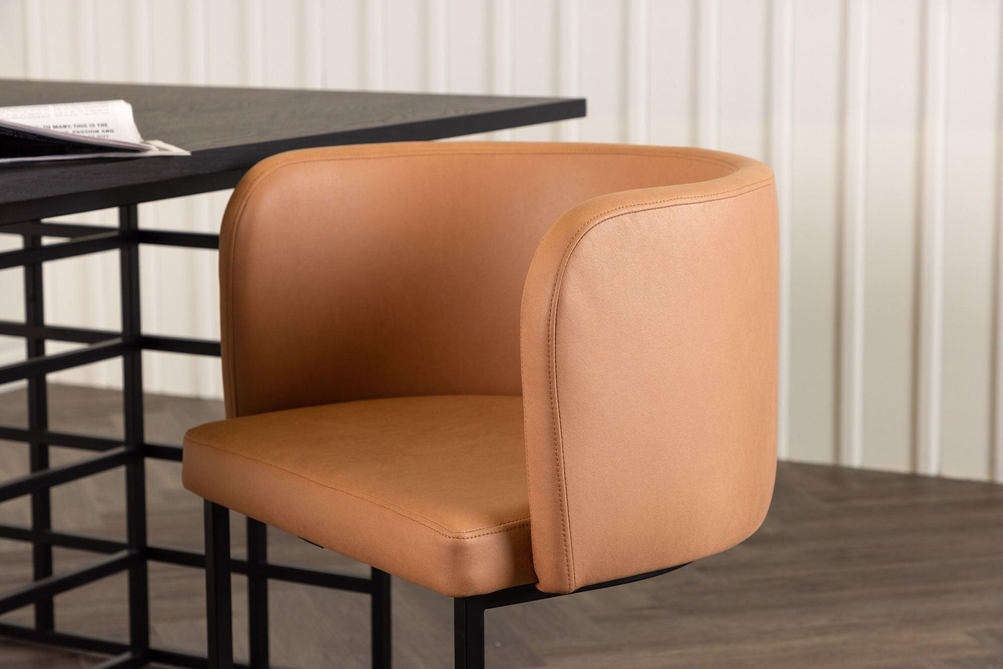 Freischwinger Armlehnenstuhl Simrishamn - Schwarz Braun-Freischwinger-Furniture Fashion-le canapé