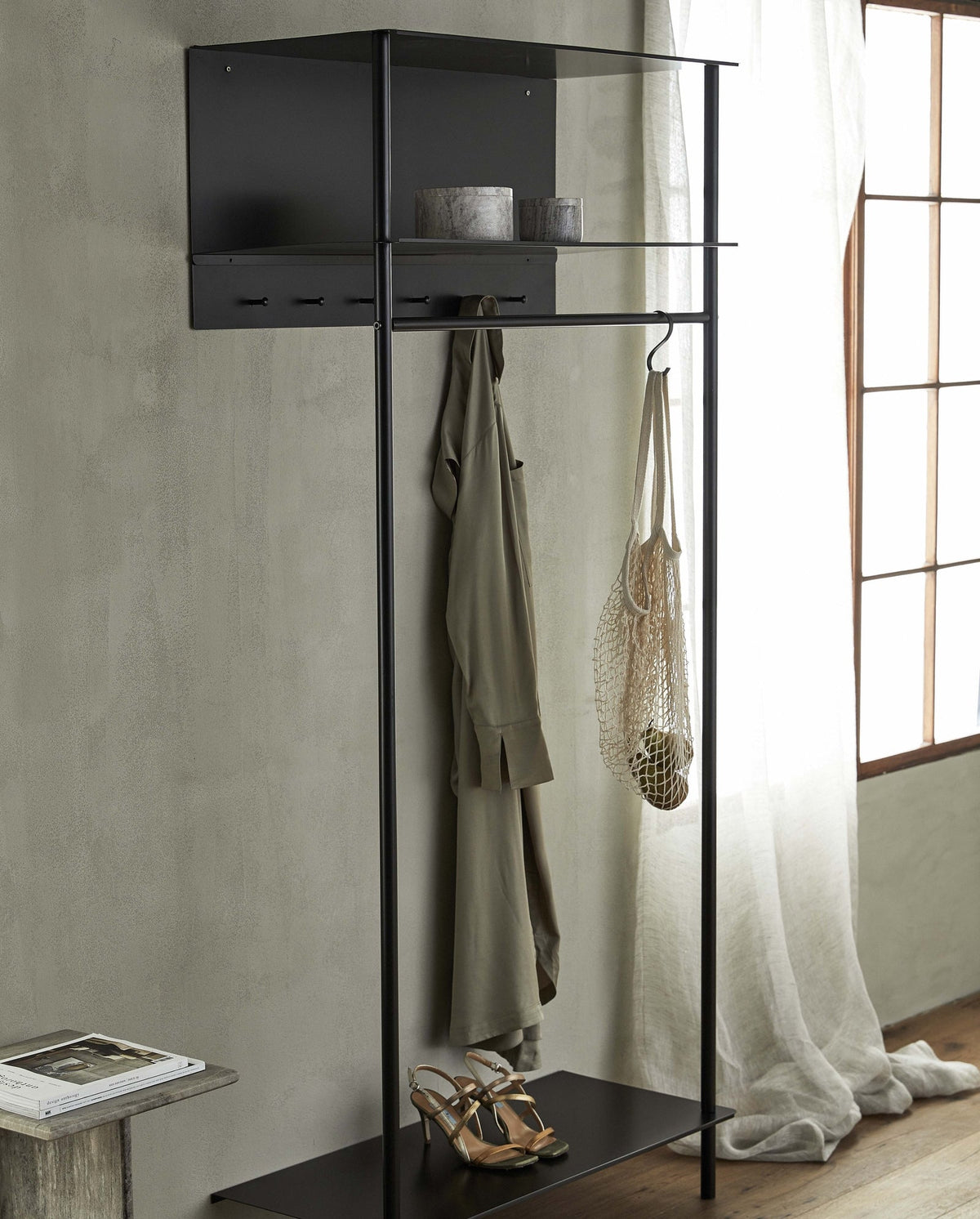 Garderobe Setun 88cm aus Metall - Schwarz-Garderobenständer-Nordal A/S-le canapé
