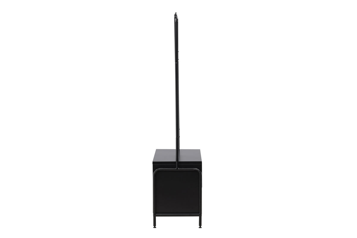 Garderobenständer Quito 175cm aus Metall mit Schublade - Schwarz-Garderoben-Venture Home-le canapé