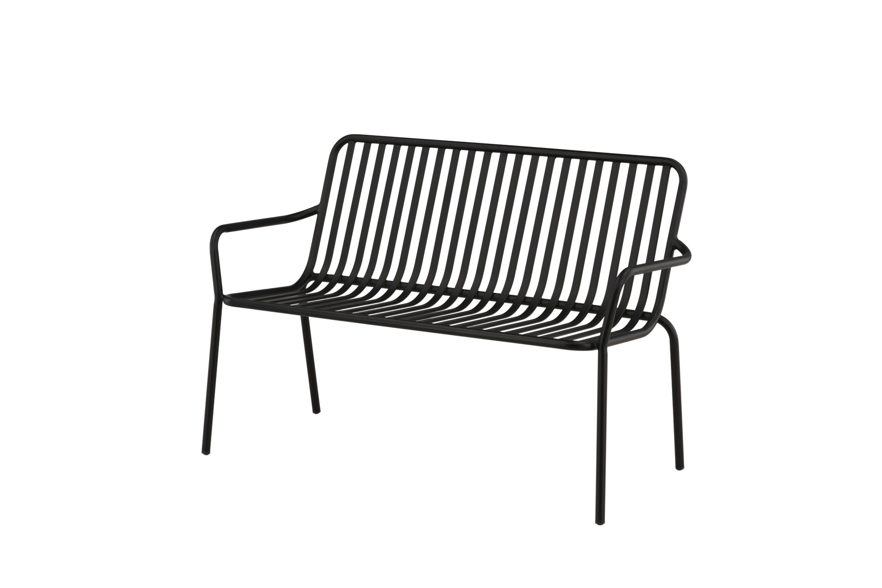 Gartenbank Peking aus Aluminium - Schwarz-Outdoor Bänke-Venture Home-le canapé