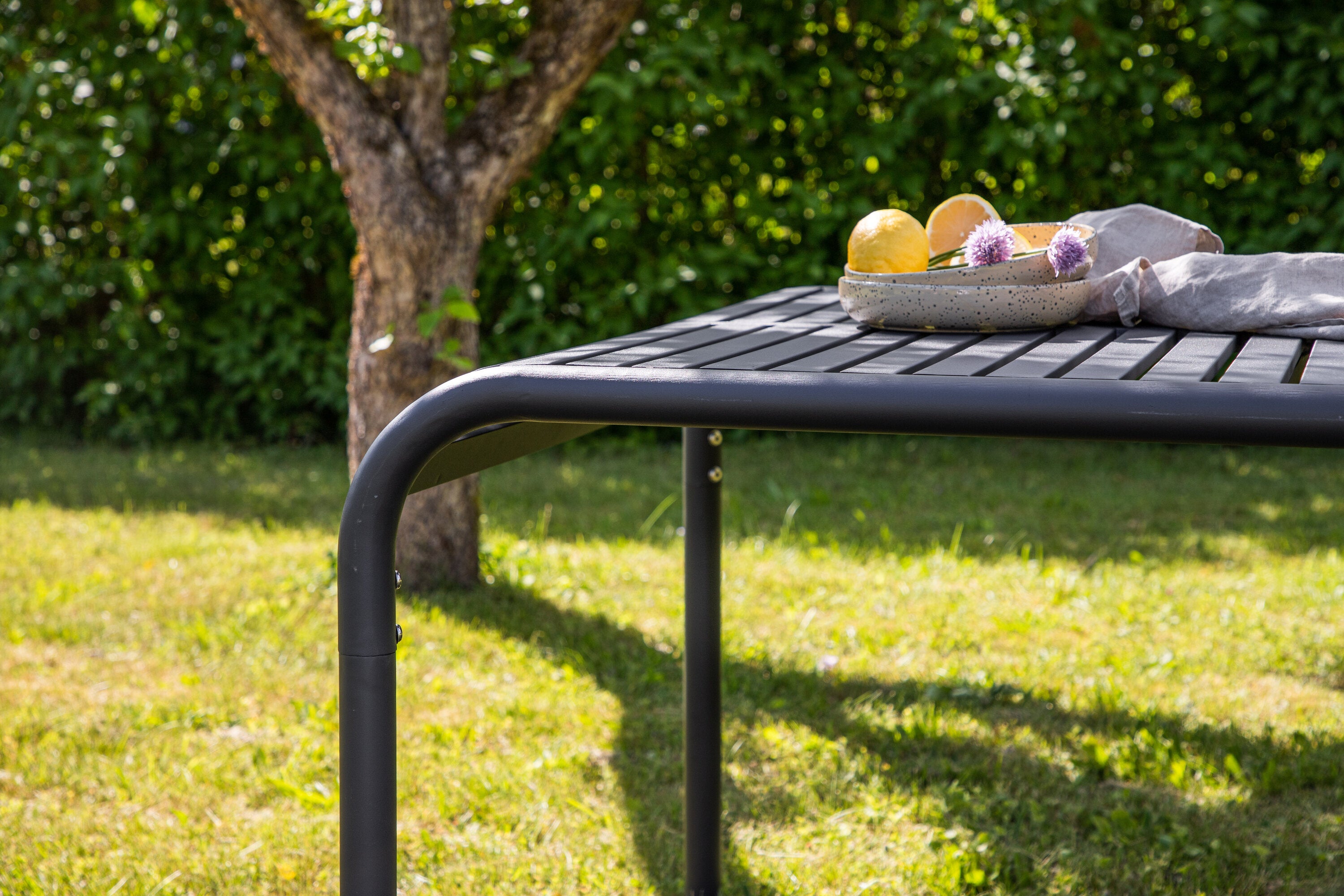 Gartentisch Borneo 200×100cm aus Metall - Schwarz-Esstische Outdoor-Venture Home-le canapé