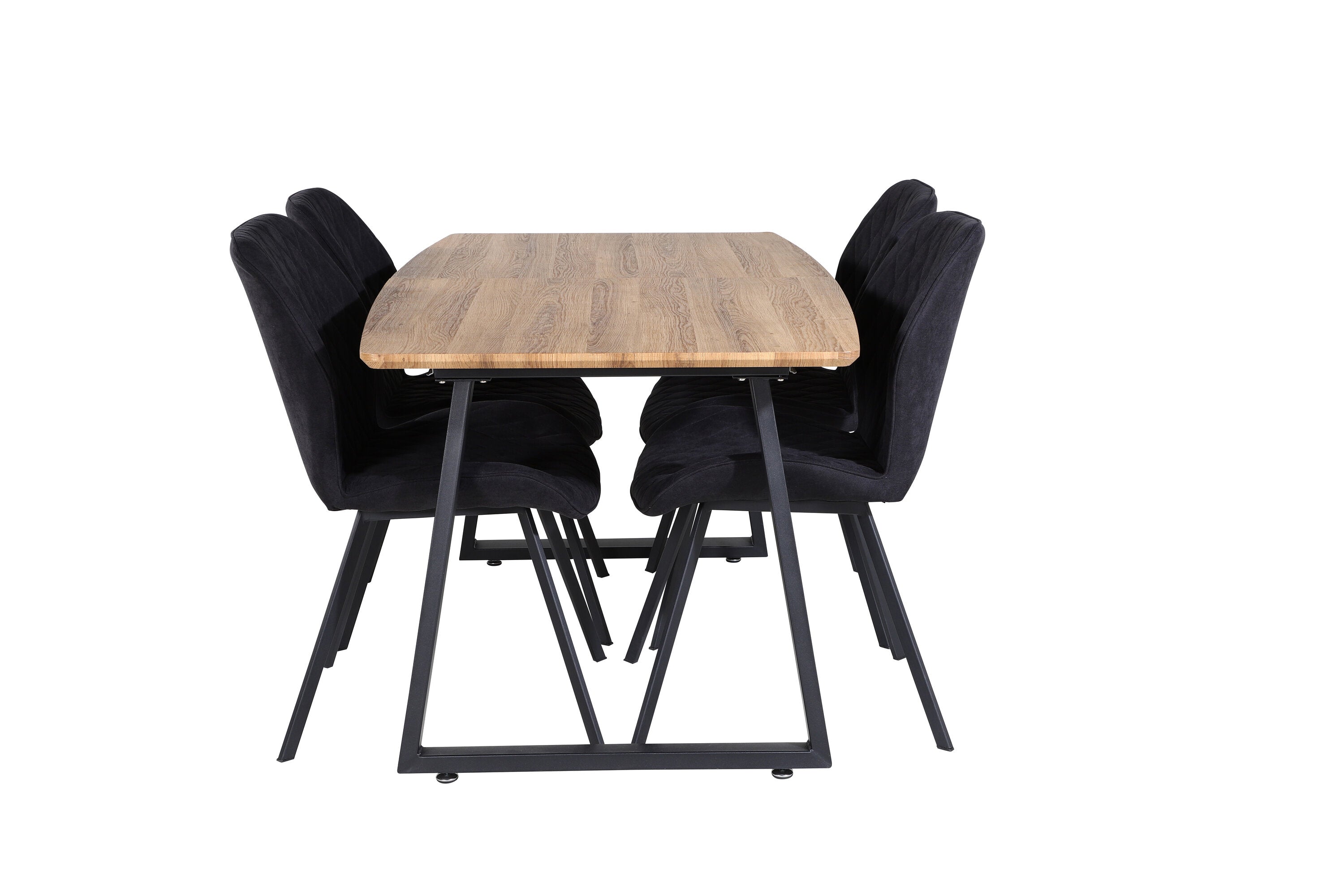 Essgruppe Esstisch Inca 160 x 85cm mit Stühlen Gemma - Schwarz - Venture Home - le canapé