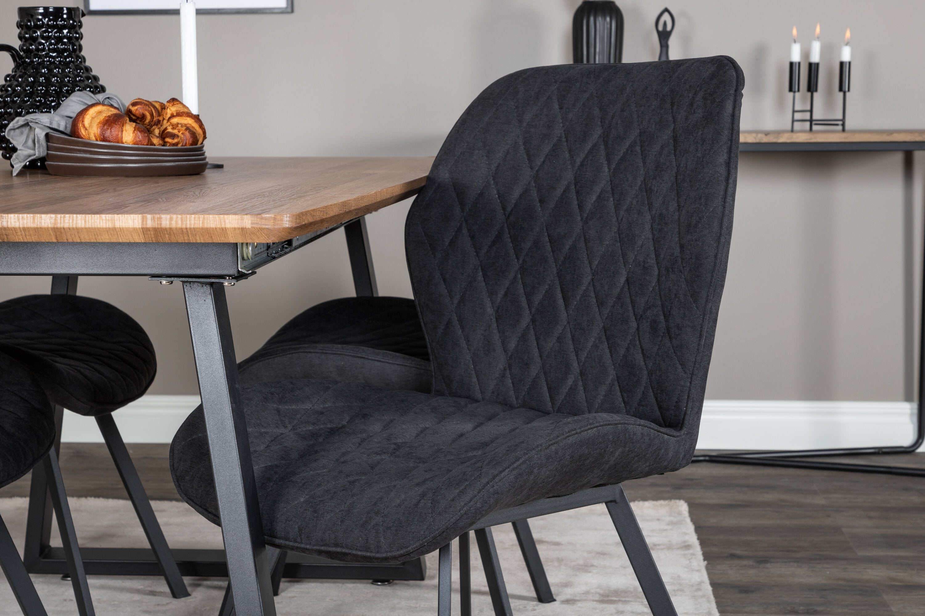 Essgruppe Esstisch Inca 160 x 85cm mit Stühlen Gemma - Schwarz - Venture Home - le canapé