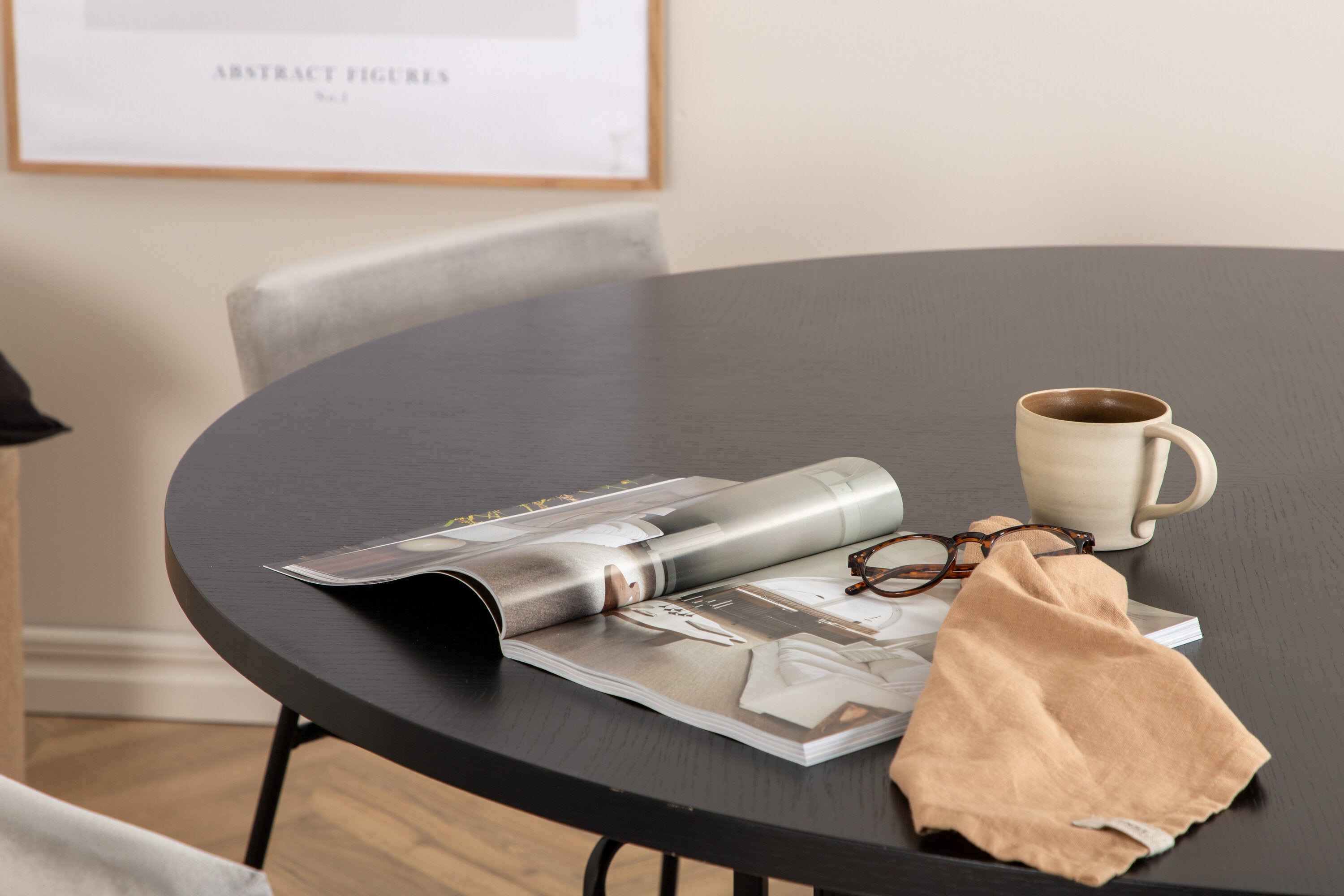 Essgruppe Esstisch Copenhagen ⌀140cm mit Stühlen Kenth - Grau - Venture Home - le canapé