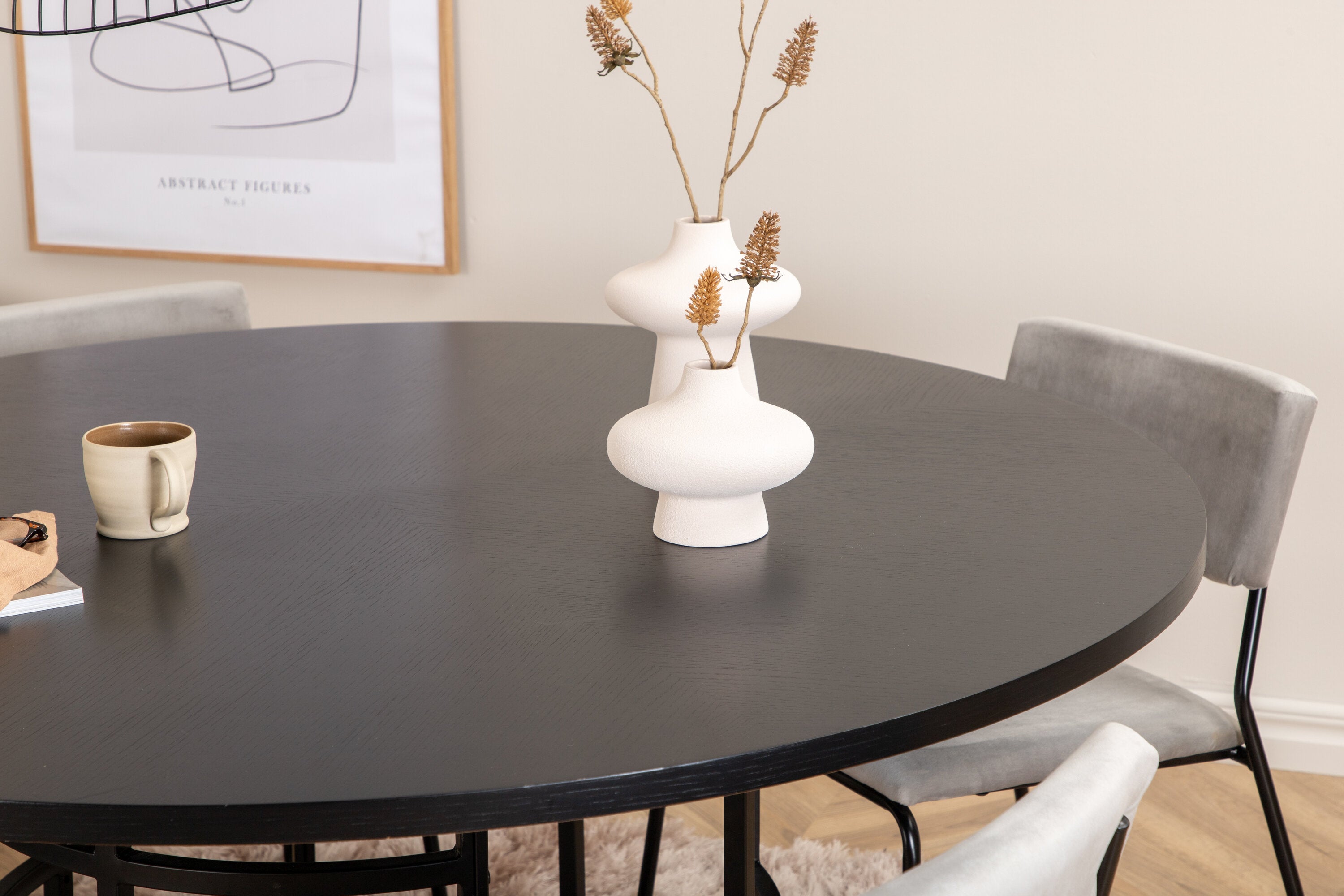 Essgruppe Esstisch Copenhagen ⌀140cm mit Stühlen Kenth - Grau - Venture Home - le canapé