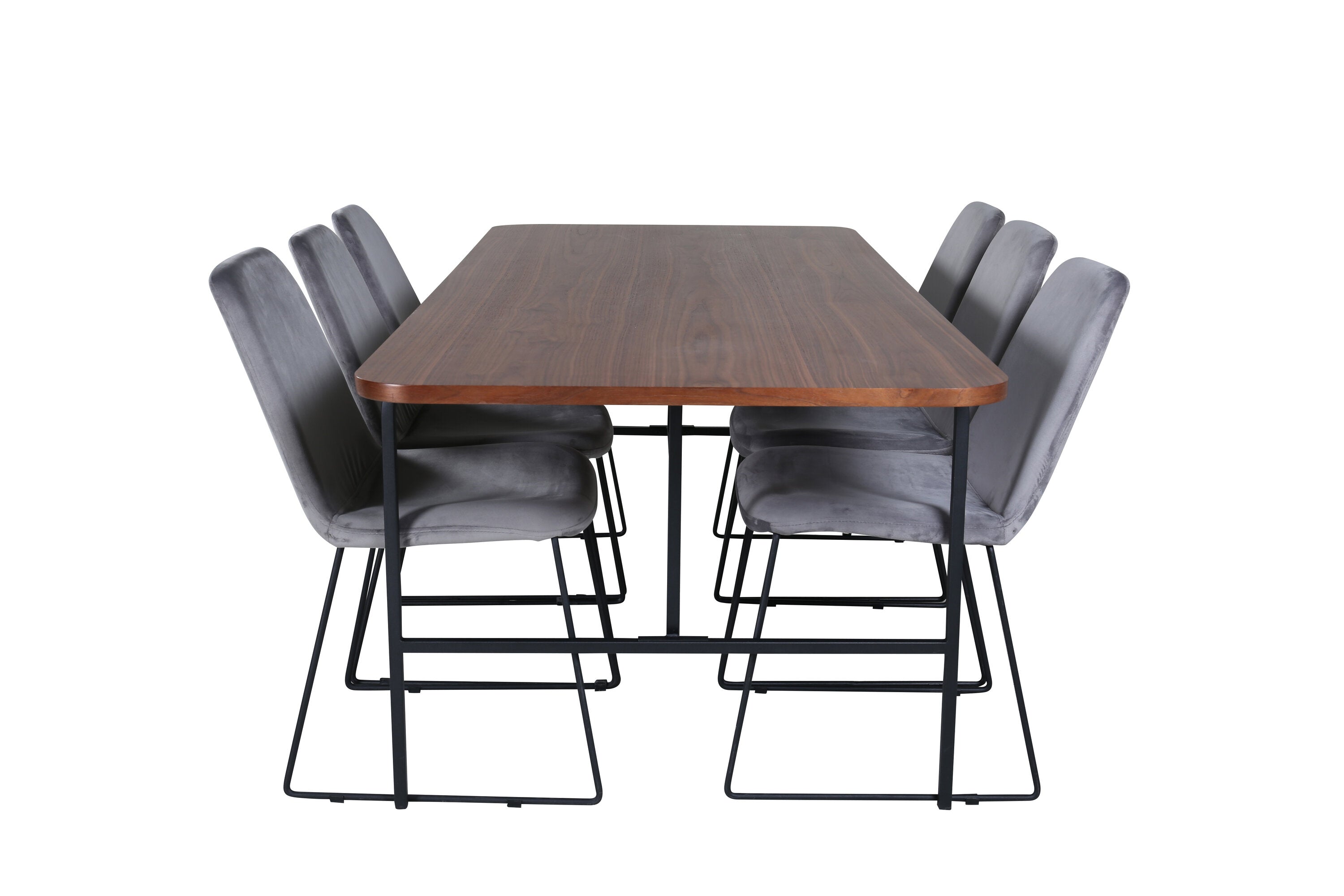 Essgruppe Esstisch Uno 200 x 90 mit Stühlen Muce - Grau - Venture Home - le canapé