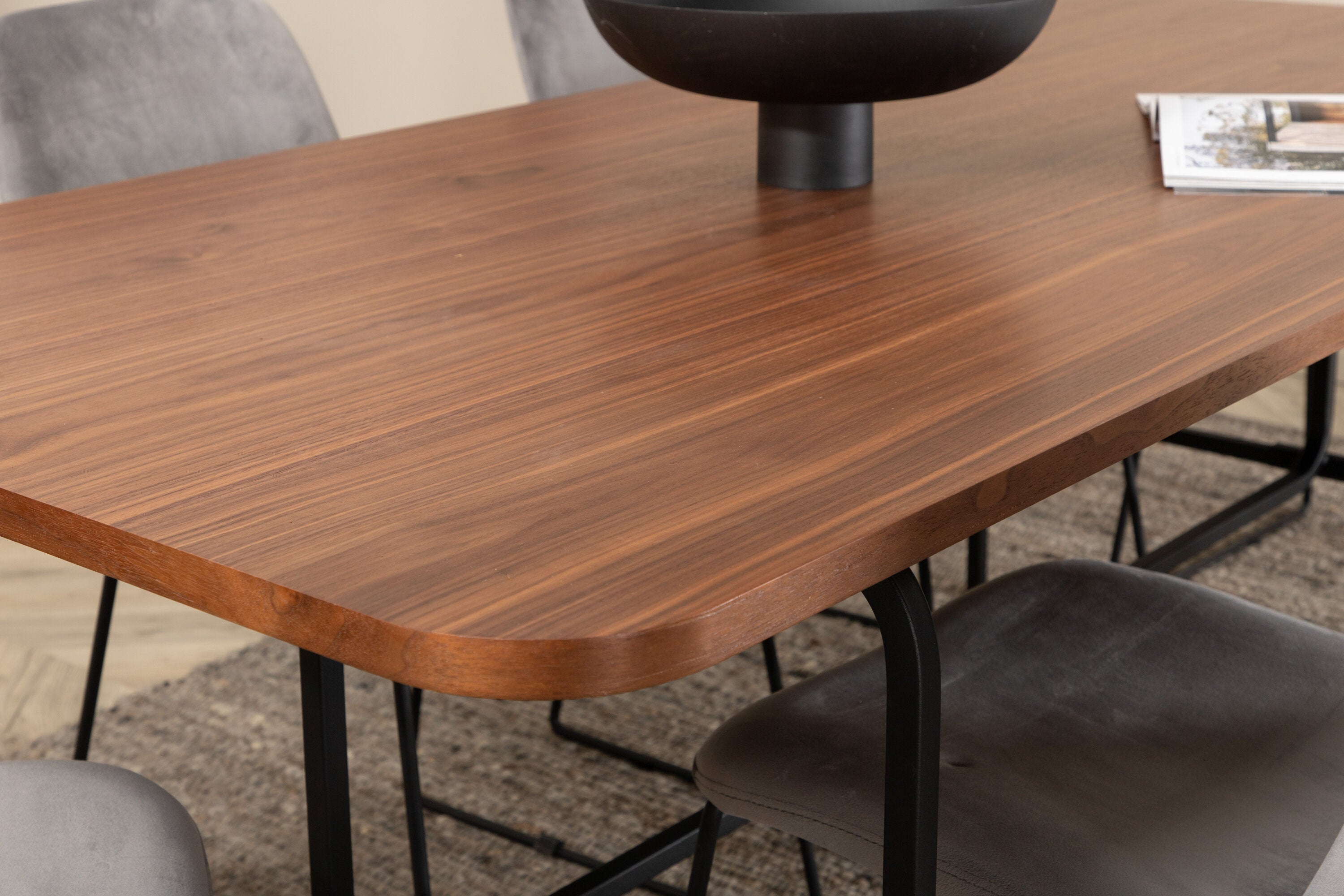 Essgruppe Esstisch Uno 200 x 90 mit Stühlen Muce - Grau - Venture Home - le canapé