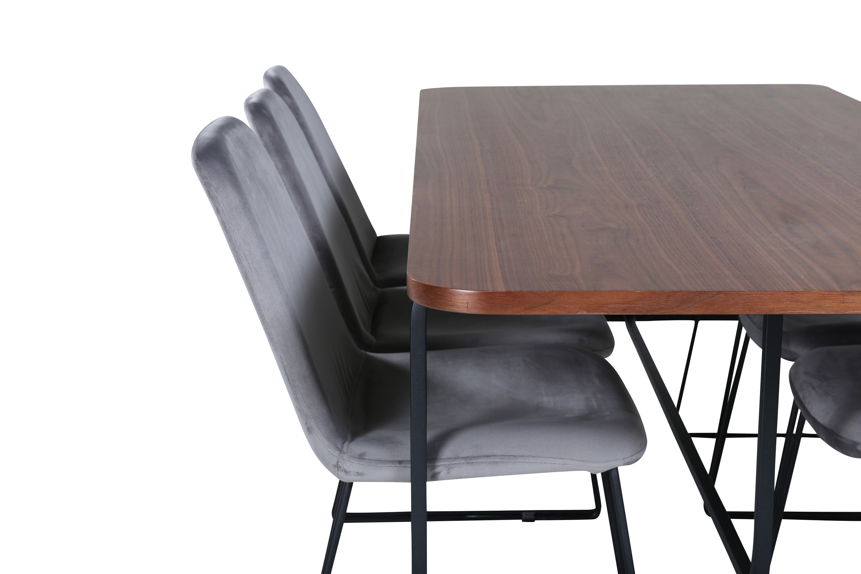 Essgruppe Esstisch Uno 200 x 90 mit Stühlen Muce - Grau - Venture Home - le canapé