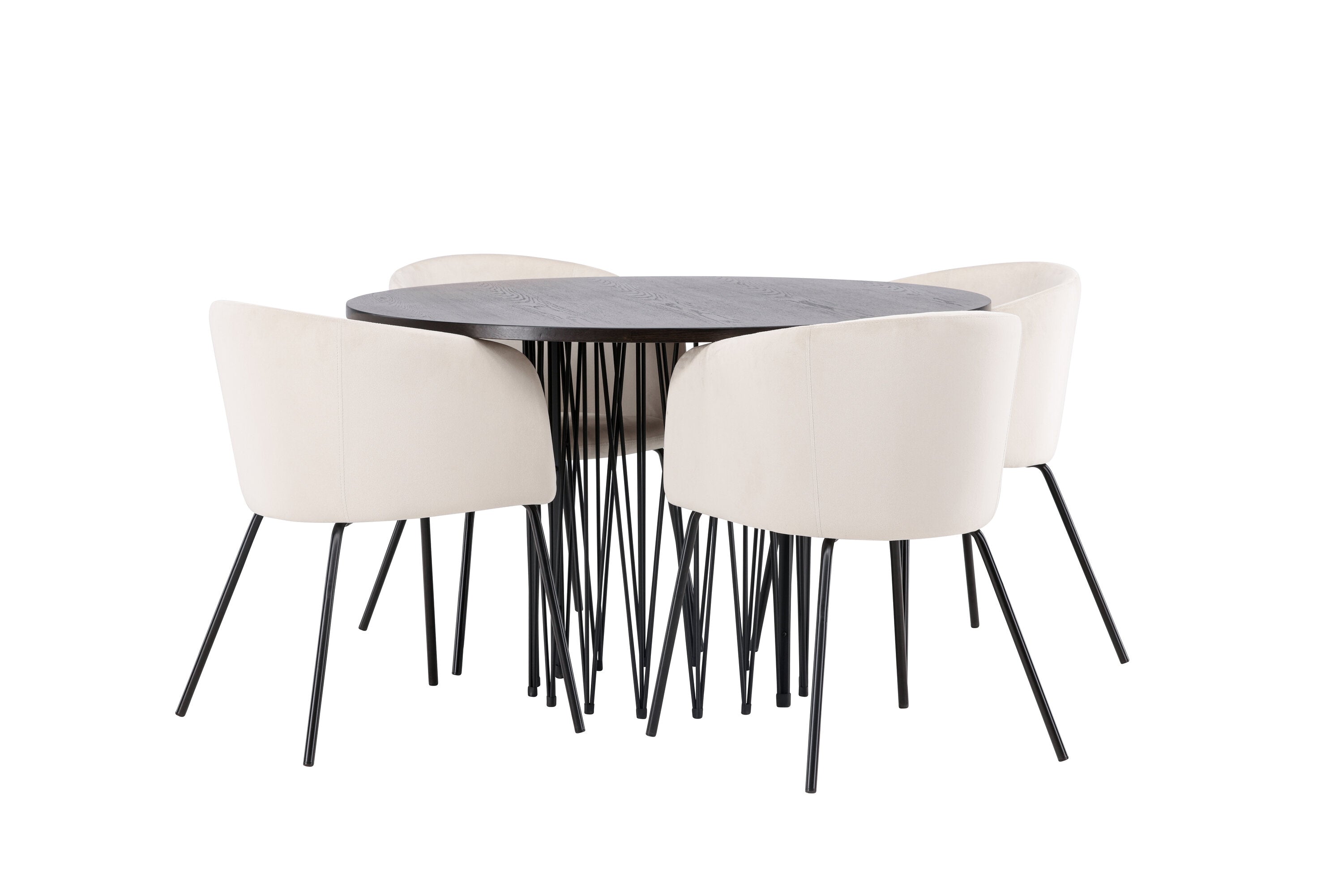 Essgruppe Runder Esstisch Stone Ø120cm mit Stühlen Berit - Beige - Venture Home - le canapé
