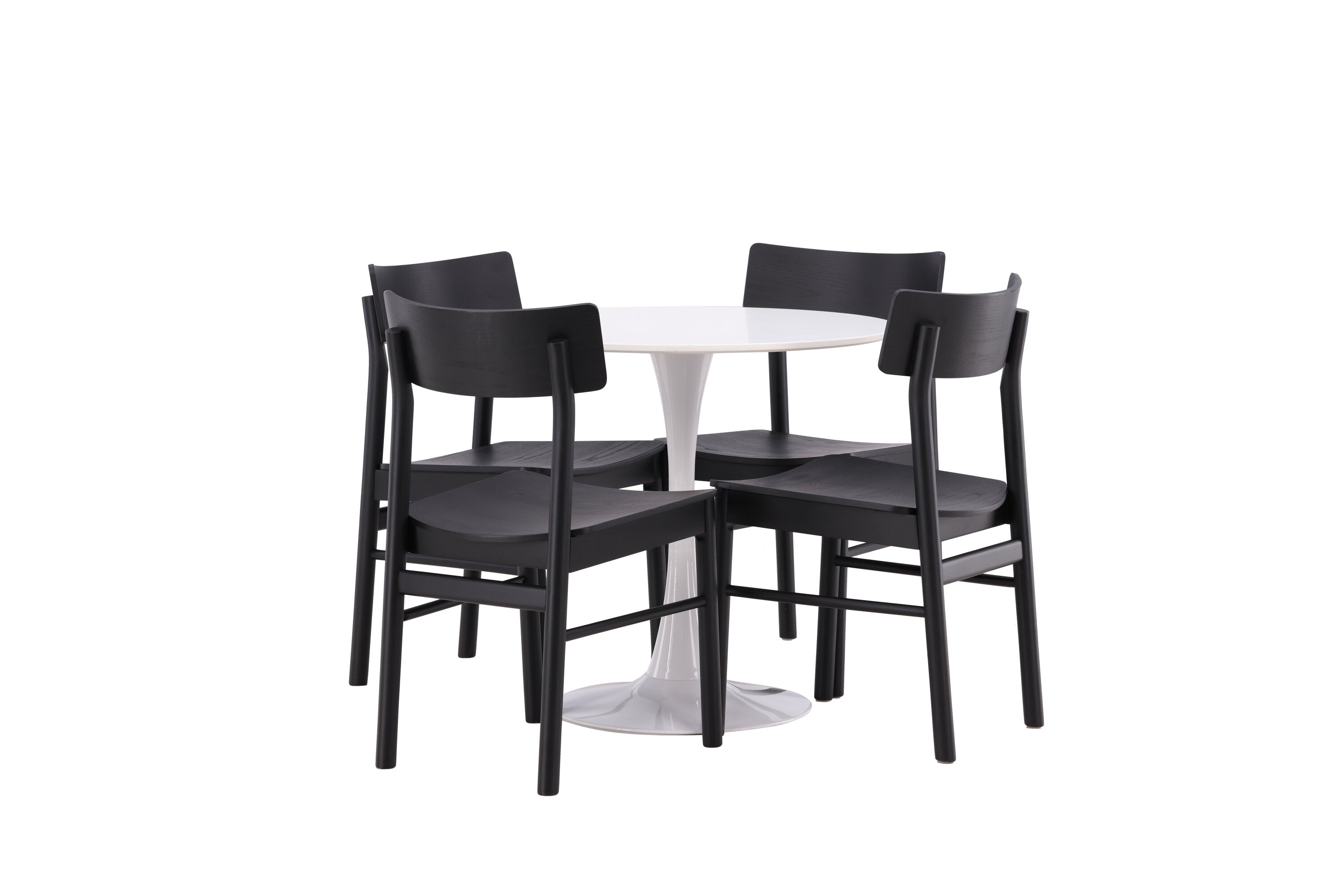 Essgruppe Esstisch Hamden ⌀80cm mit Stühlen Montros - Schwarz - Venture Home - le canapé