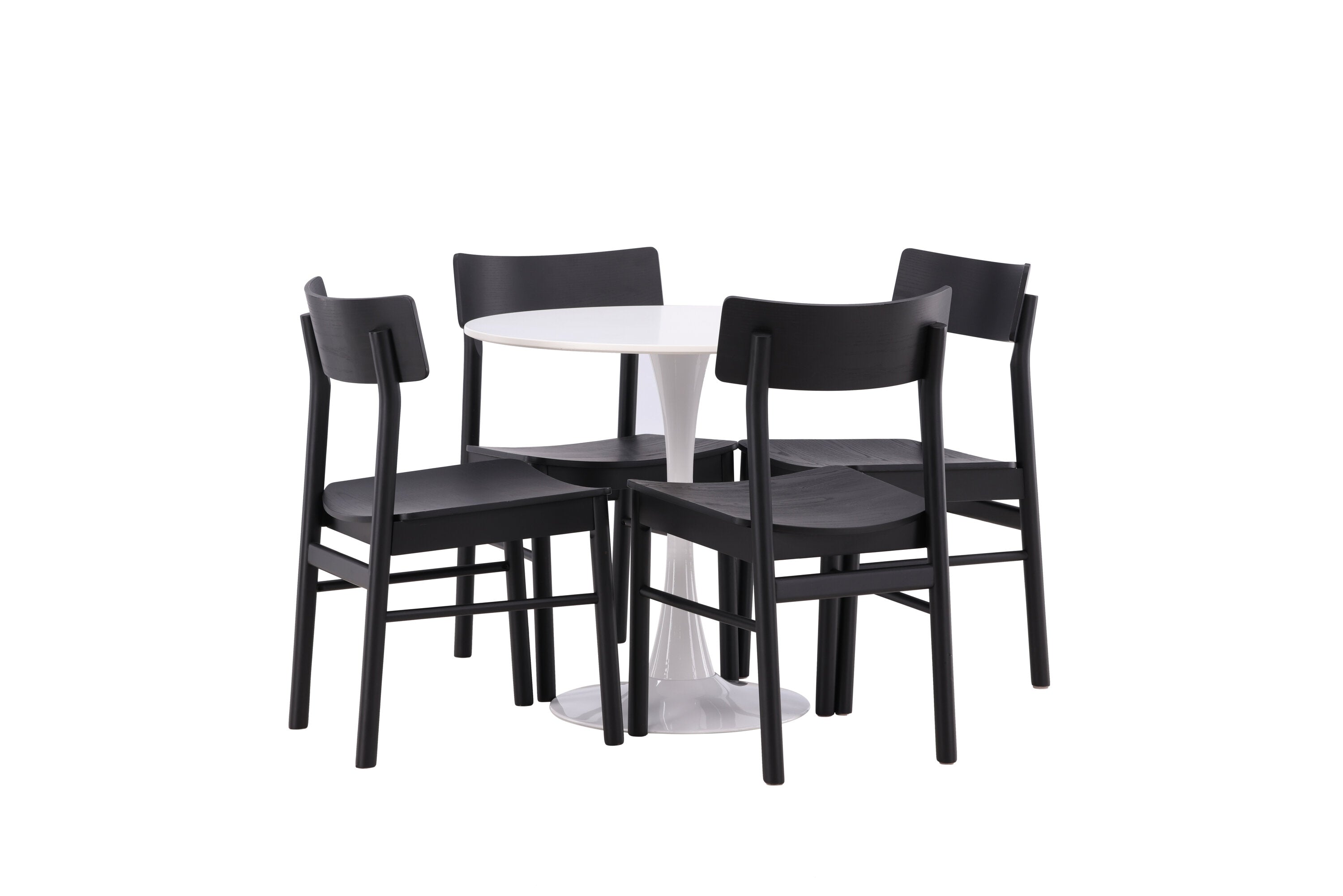 Essgruppe Esstisch Hamden ⌀80cm mit Stühlen Montros - Schwarz - Venture Home - le canapé
