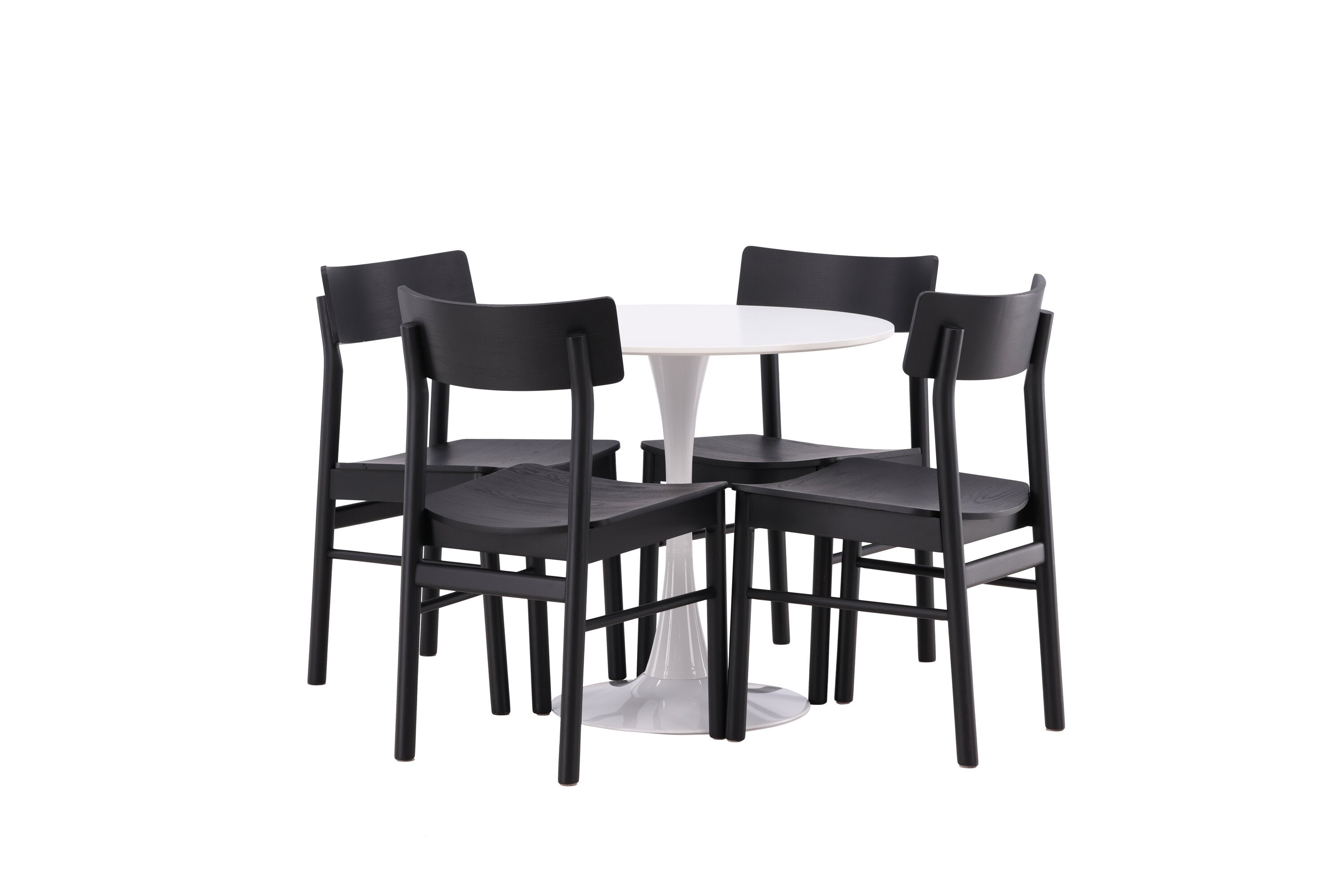 Essgruppe Esstisch Hamden ⌀80cm mit Stühlen Montros - Schwarz - Venture Home - le canapé