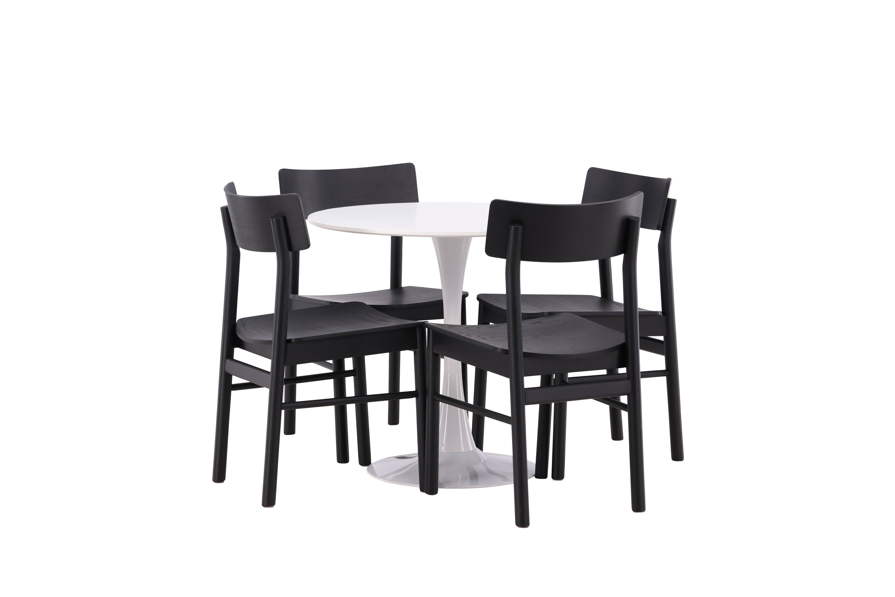 Essgruppe Esstisch Hamden ⌀80cm mit Stühlen Montros - Schwarz - Venture Home - le canapé