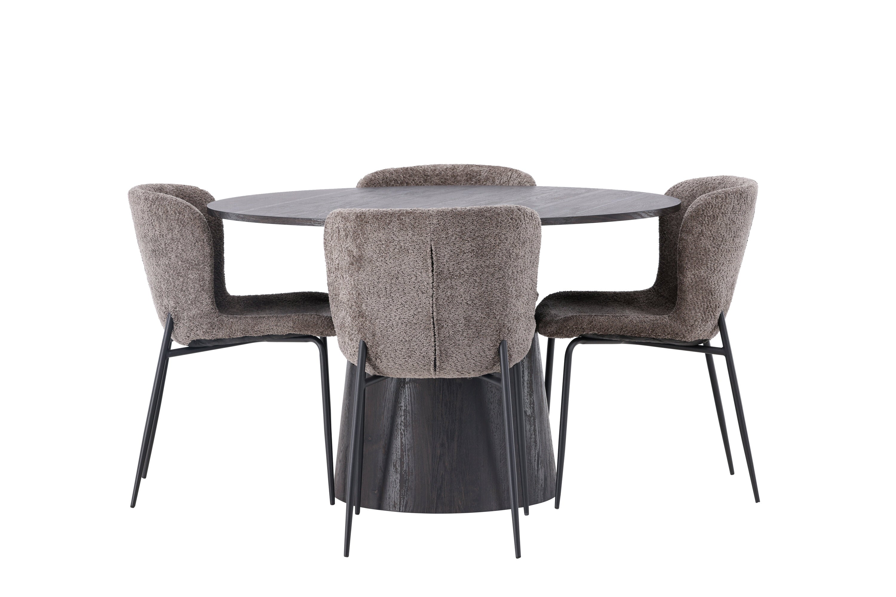 Essgruppe Esstisch Lanzo Ø120cm mit Stühlen Modesto - Braun - Venture Home - le canapé