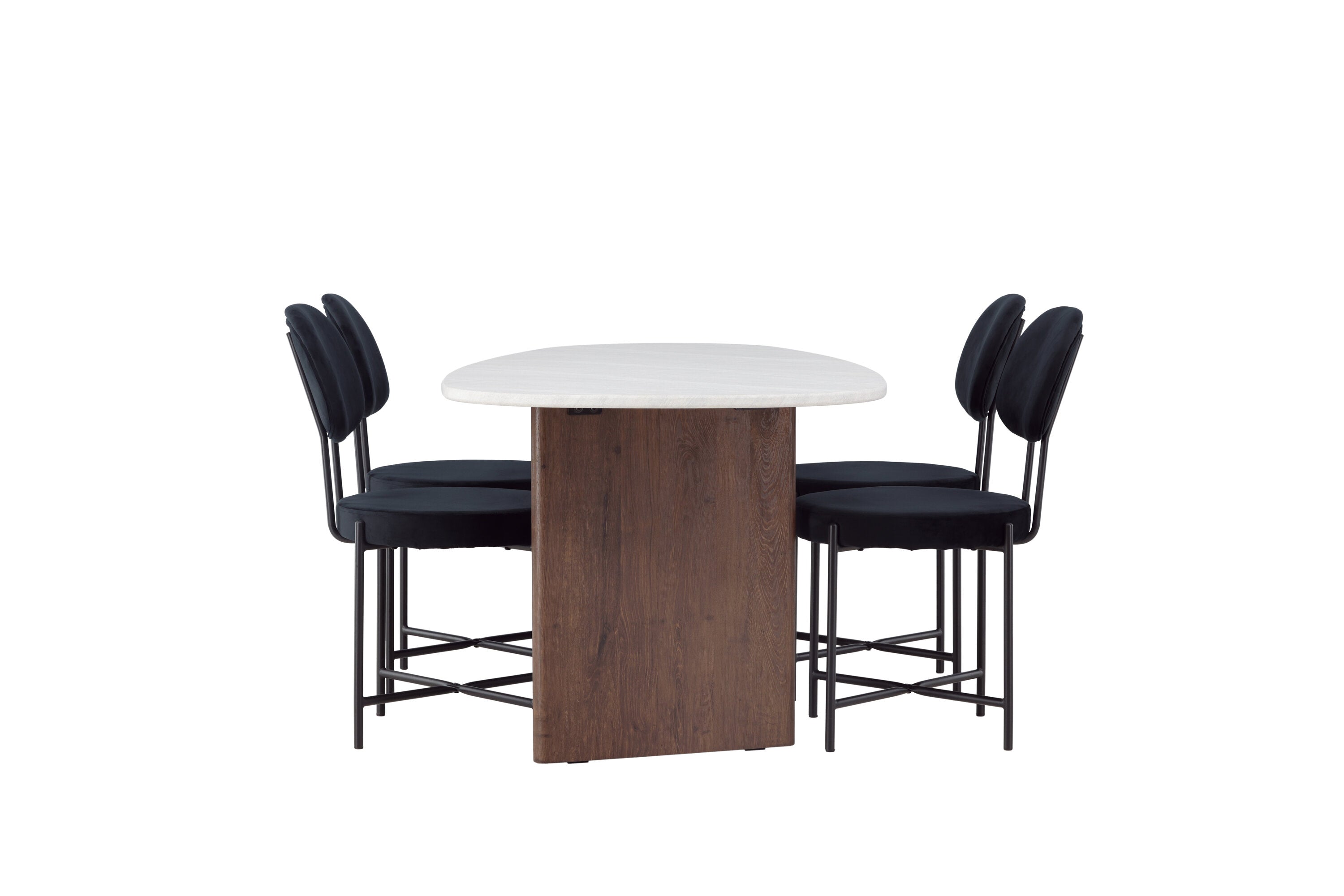 Essgruppe Esstisch Grönvik 180 x 90 mit Stühlen Stella - Schwarz - Venture Home - le canapé