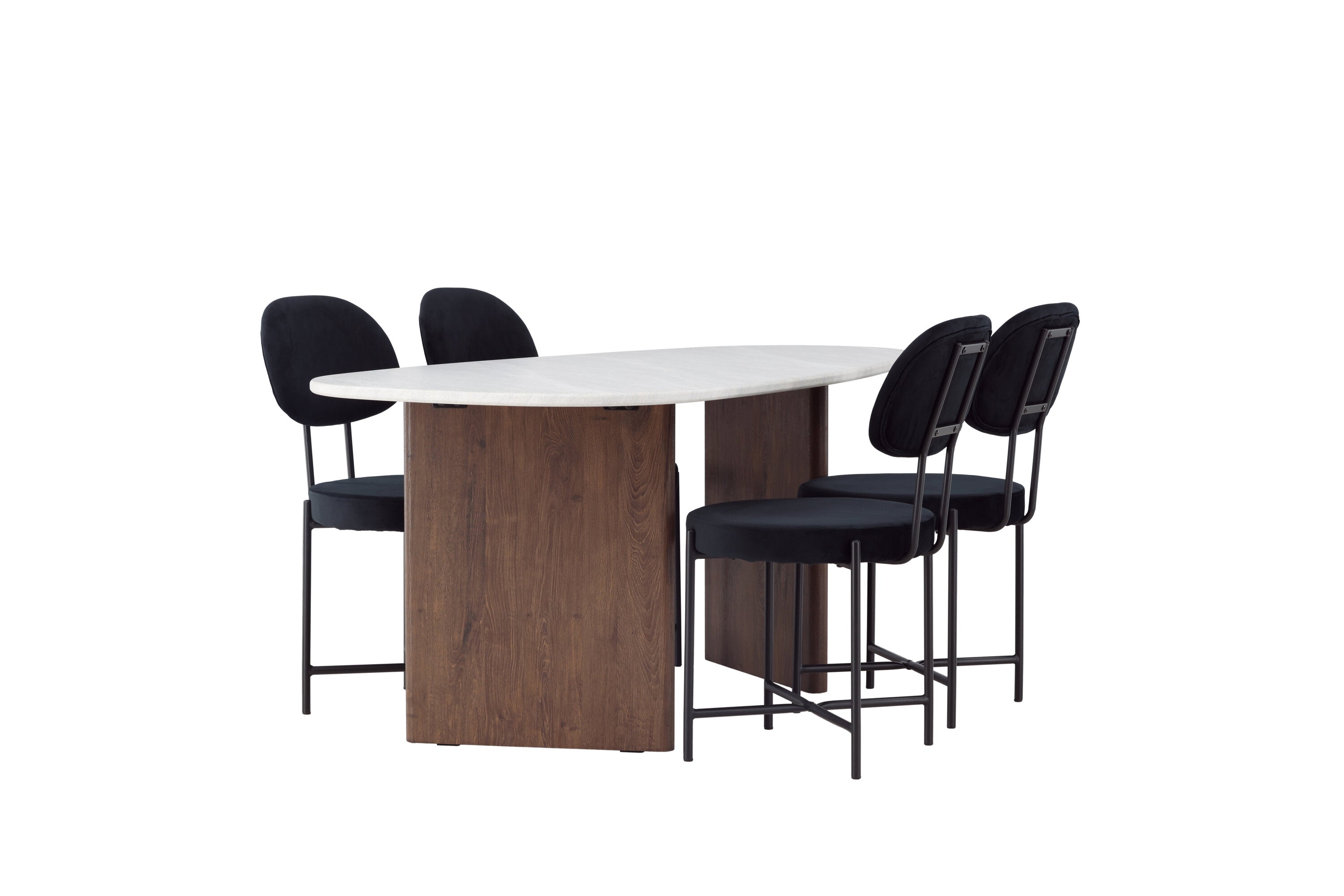 Essgruppe Esstisch Grönvik 180 x 90 mit Stühlen Stella - Schwarz - Venture Home - le canapé