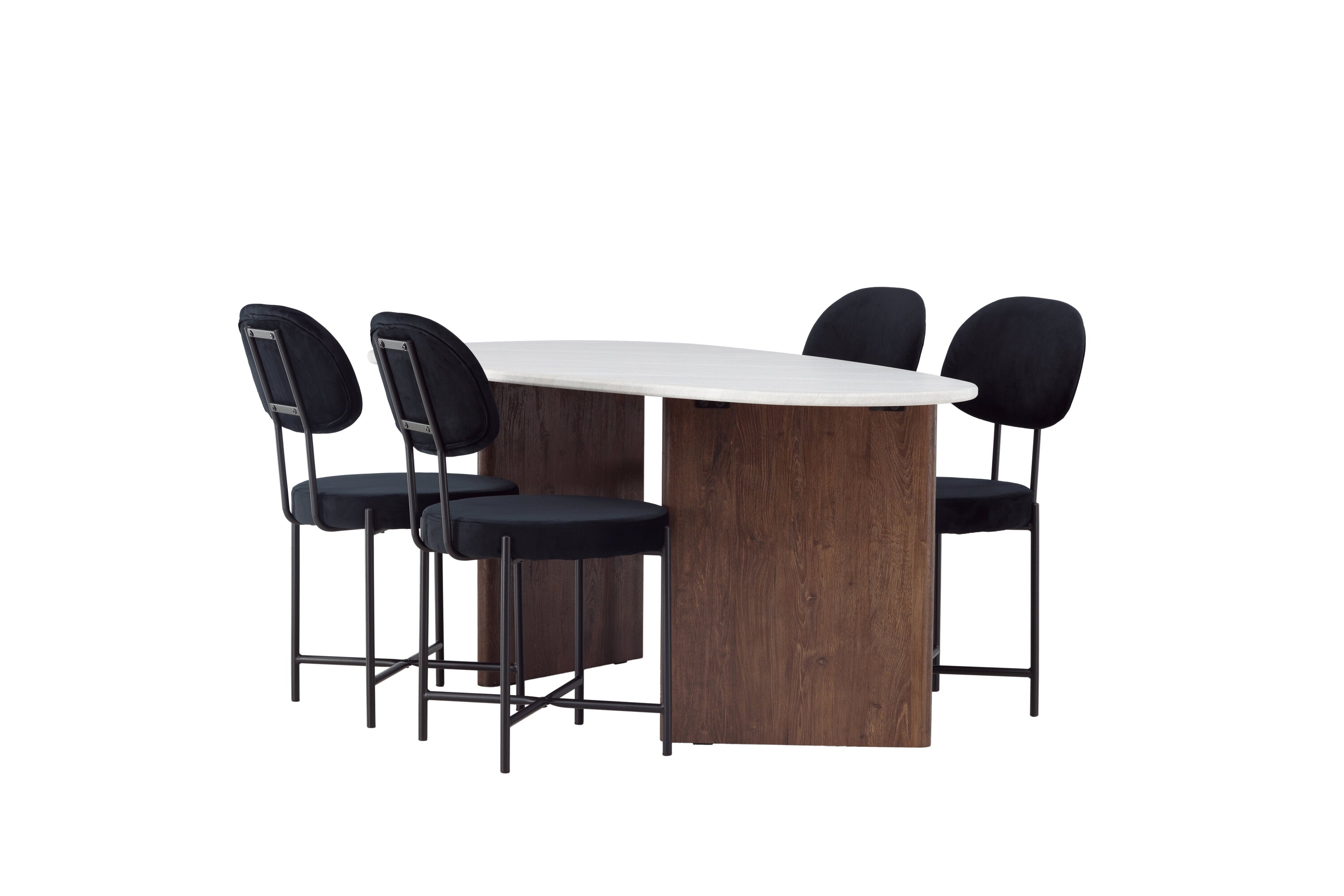 Essgruppe Esstisch Grönvik 180 x 90 mit Stühlen Stella - Schwarz - Venture Home - le canapé