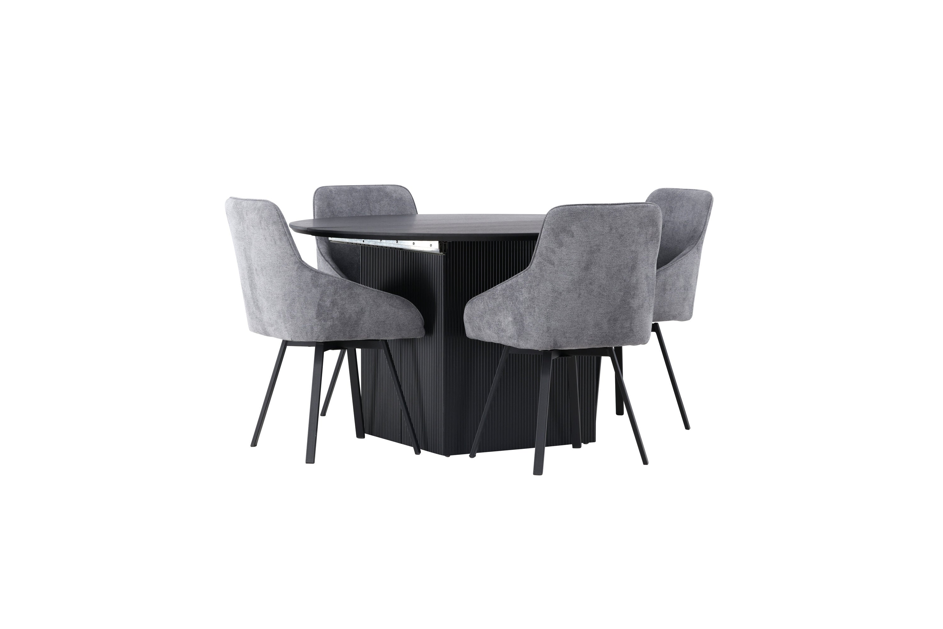 Essgruppe Esstisch Matilda ⌀130cm mit Stühlen Rosie - Grau - Venture Home - le canapé
