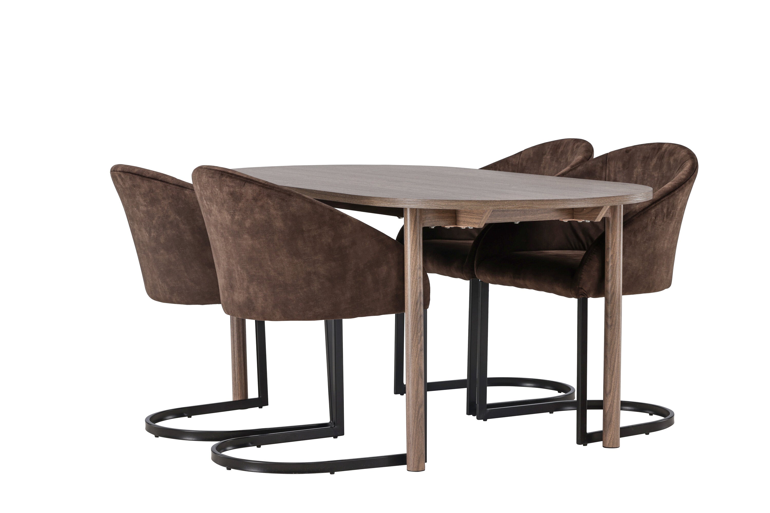 Essgruppe Esstisch Andy 180 x 90cm mit Stühlen Evening - Braun - Venture Home - le canapé