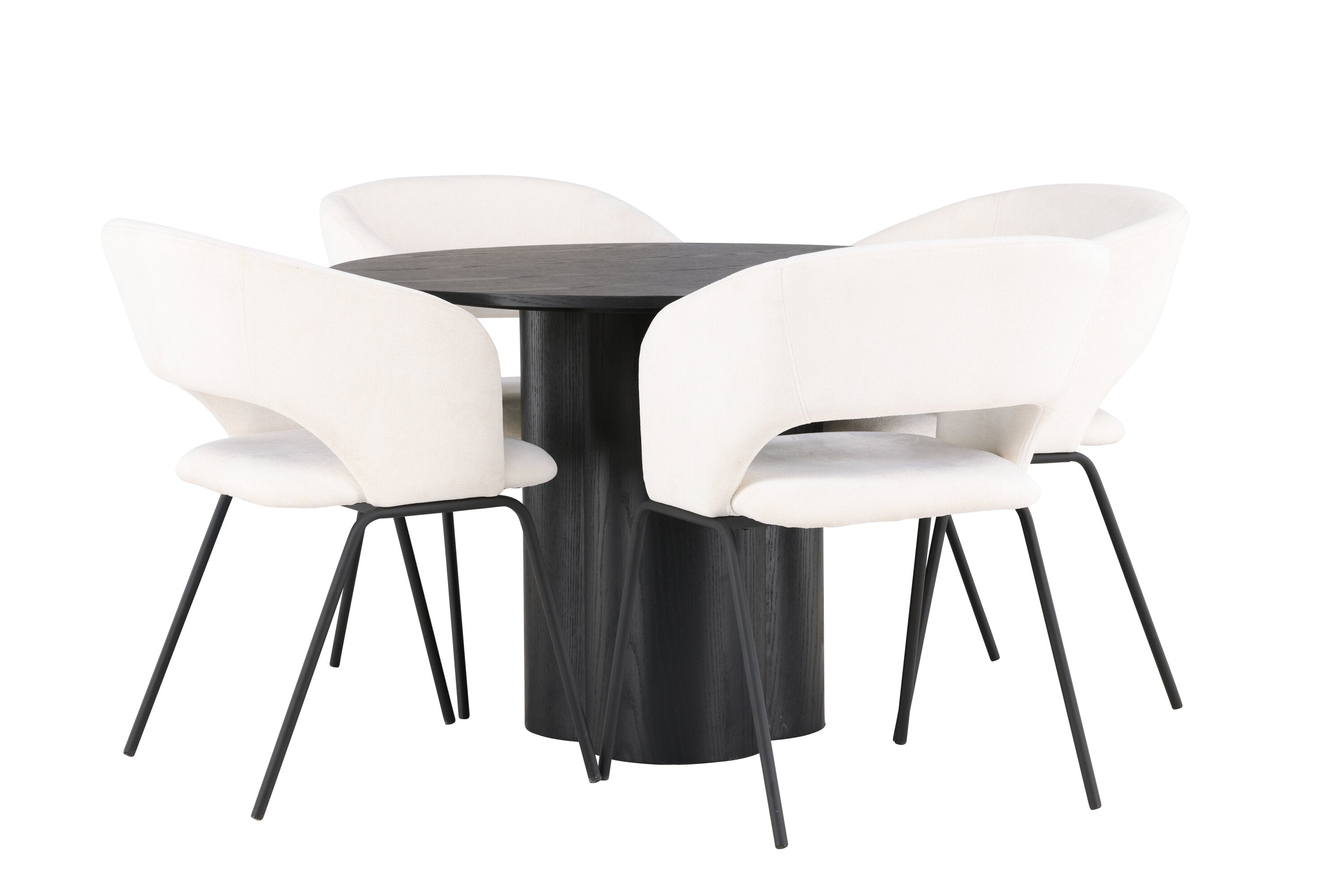 Essgruppe Esstisch Olivia Ø110cm mit Stühlen Day - Weiß - Venture Home - le canapé