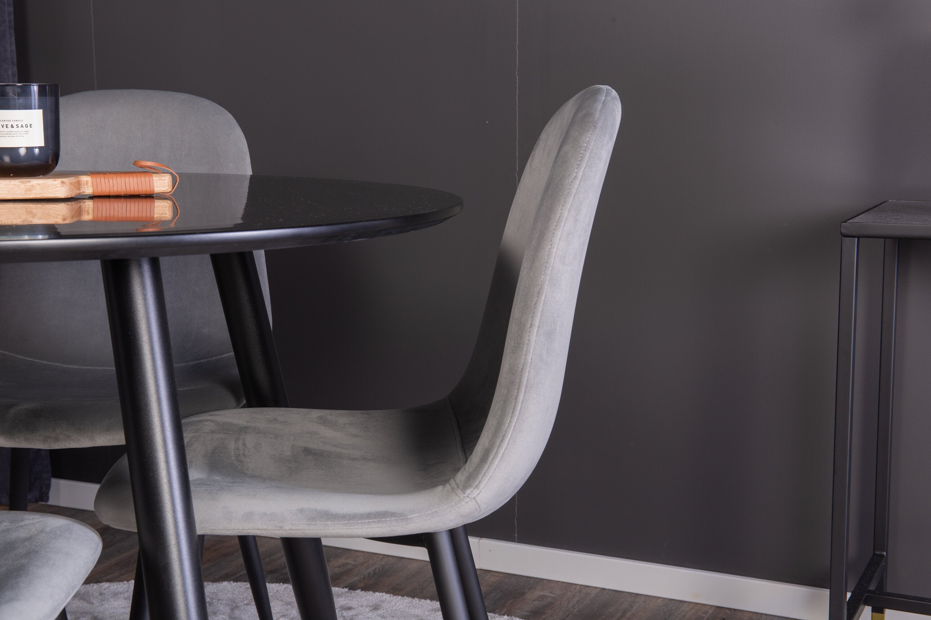 Essgruppe Esstisch Plaza Ø100cm mit Stühlen Polar - Grau - Venture Home - le canapé