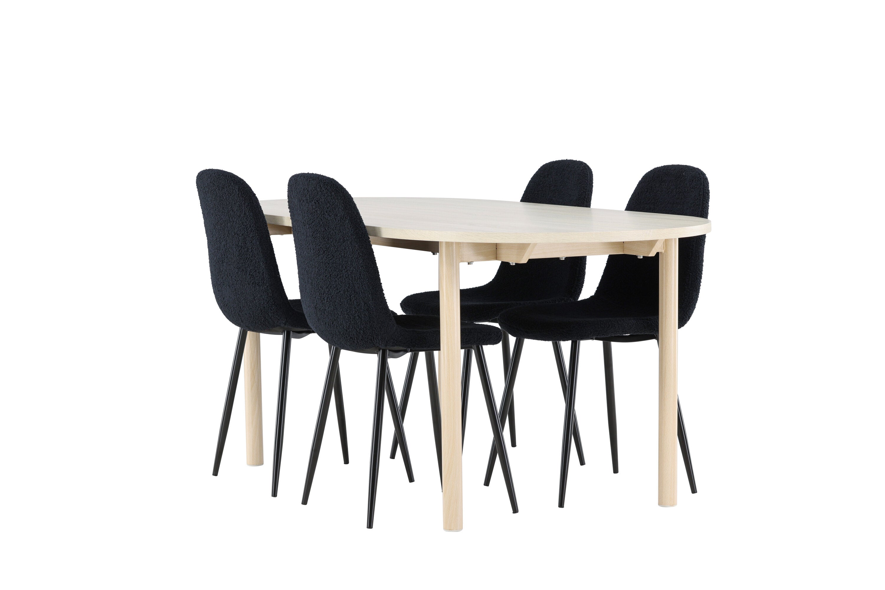 Essgruppe Esstisch Andy 180 x 90 mit Stühlen Polar - Schwarz - Venture Home - le canapé